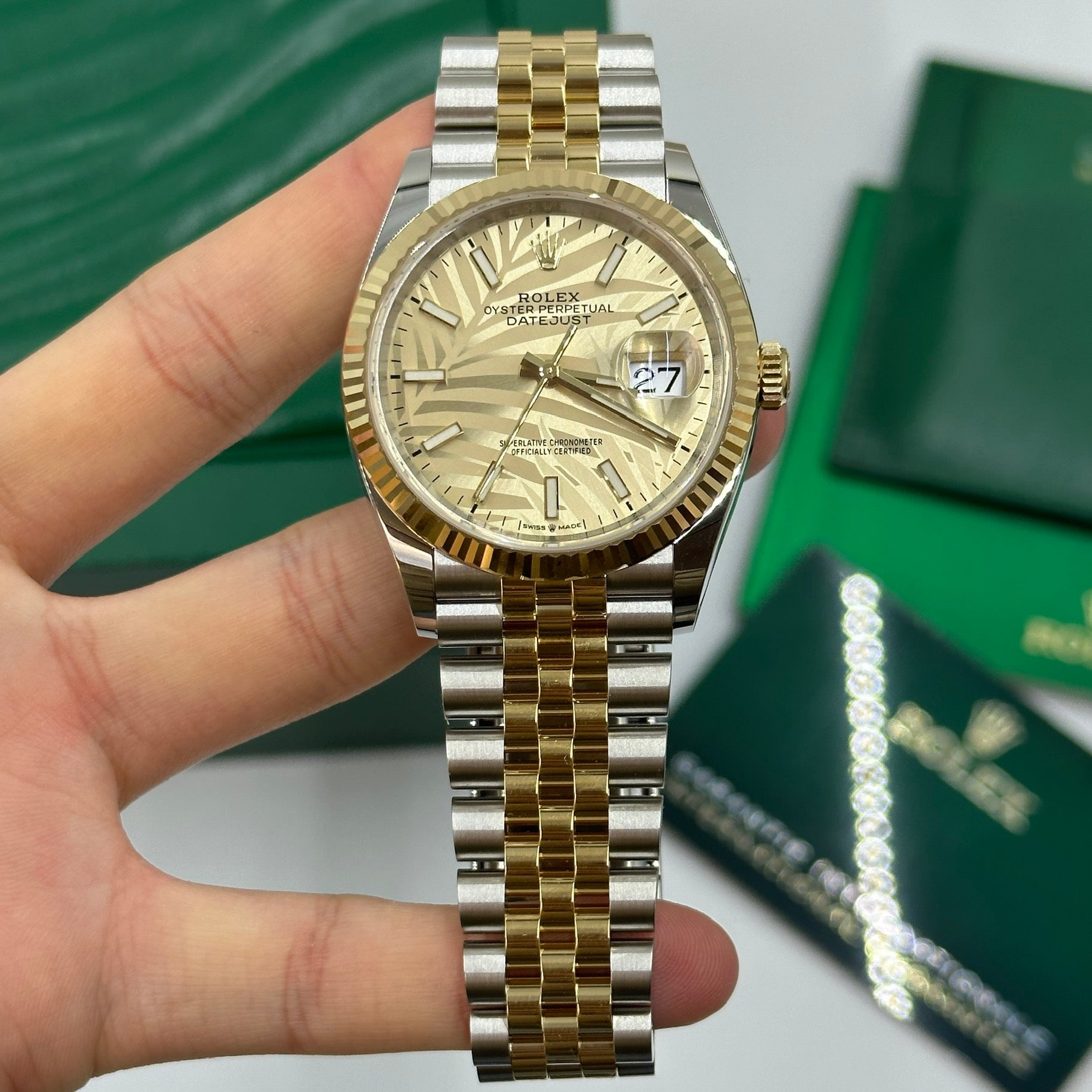 Rolex Datejust 36 126233 Champ Palm Jubilee 2024