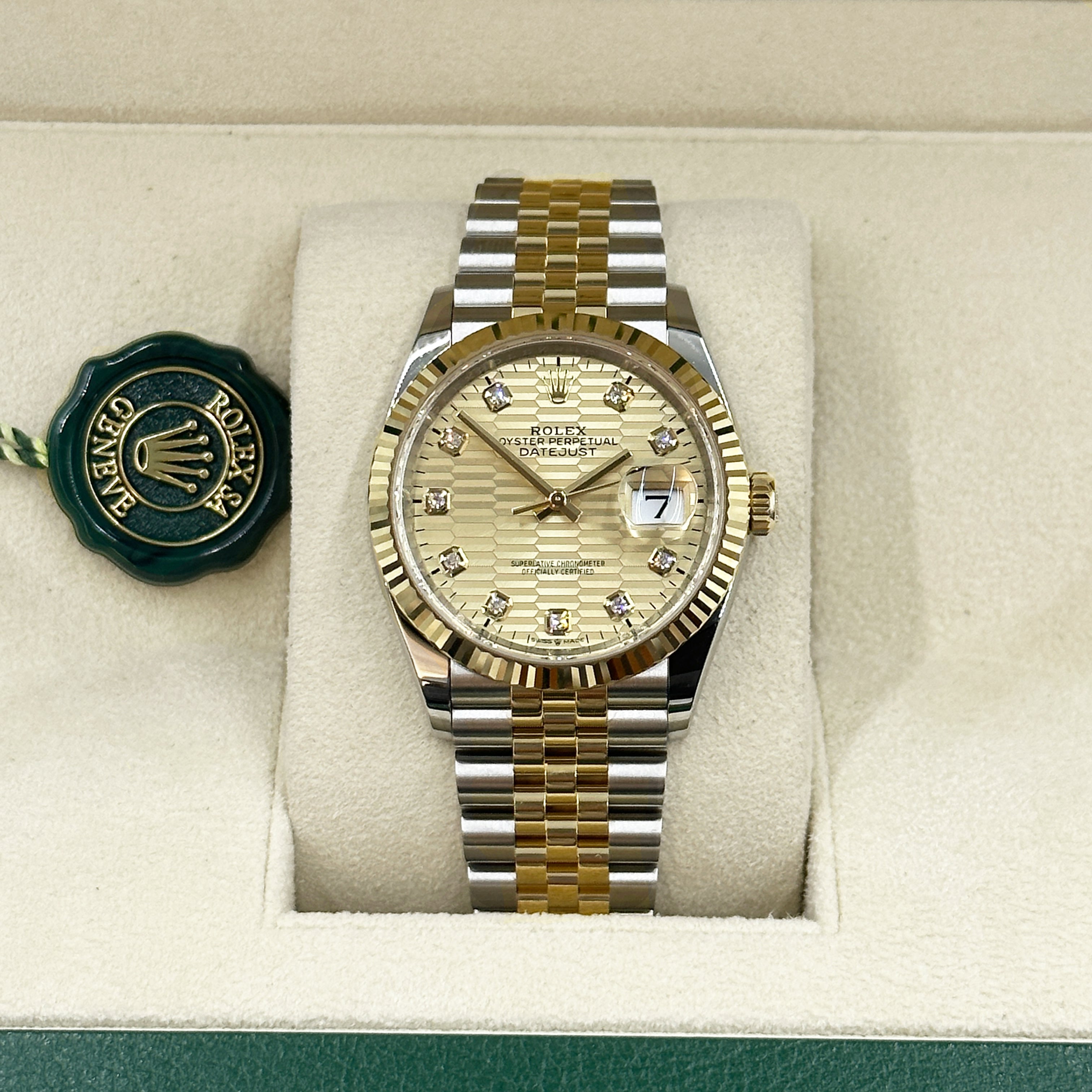 Rolex Datejust 36 126233G Champ Fluted Jubilee 2024