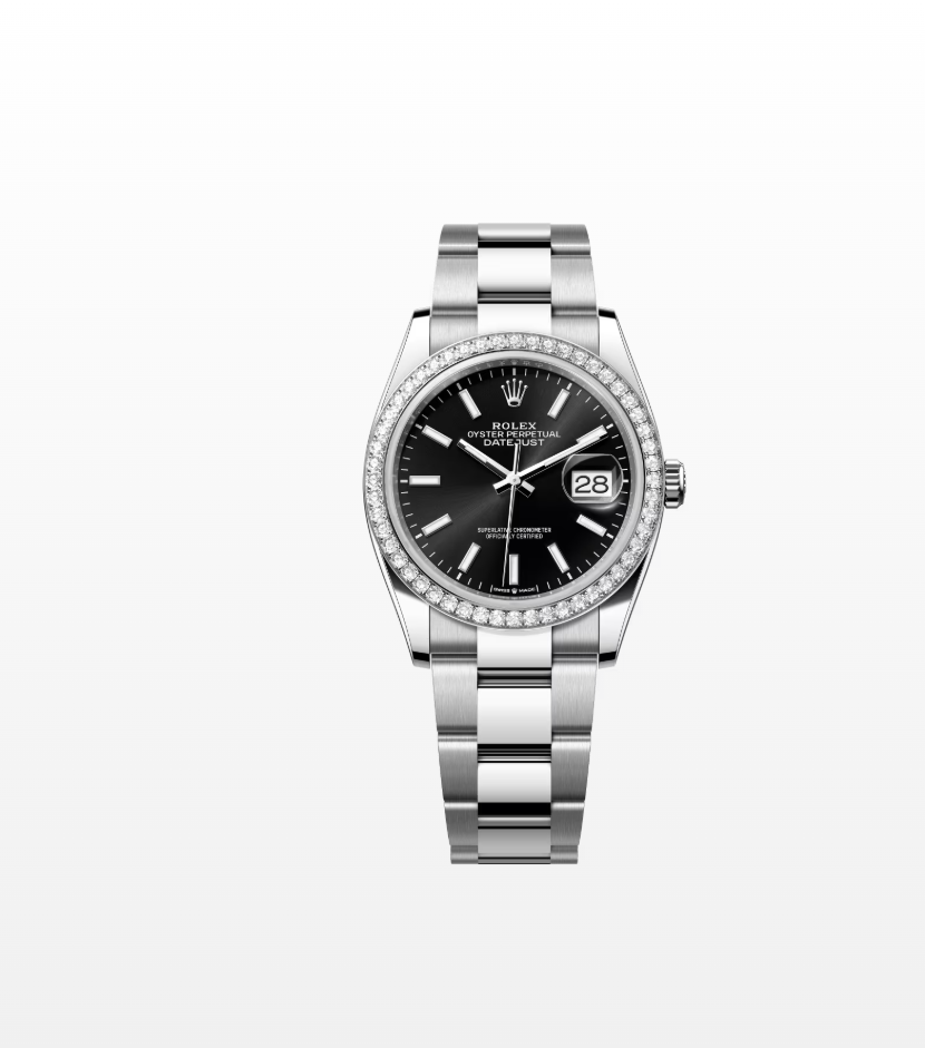Rolex Datejust 36Mm 126284RBR Black Index Dial Diamond Oyster