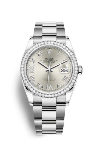 Rolex Datejust 36 Silver VIIX Roman Oyster 126284RBR