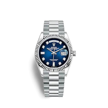 Rolex Day Date 128236G Blue Ombre Set with Diamonds