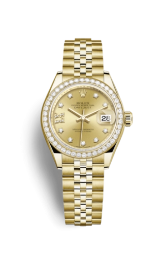 Rolex Lady-Datejust 28 279138RBR Champagne Star Diamond President
