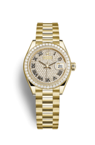 Rolex Lady-Datejust 28 279138RBR Diamond Paved President