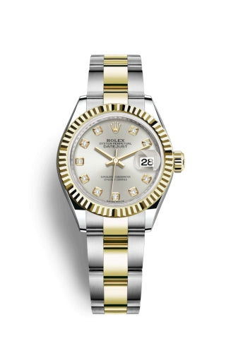 Rolex Lady-Datejust 28 279173G Silver Diamonds Oyster