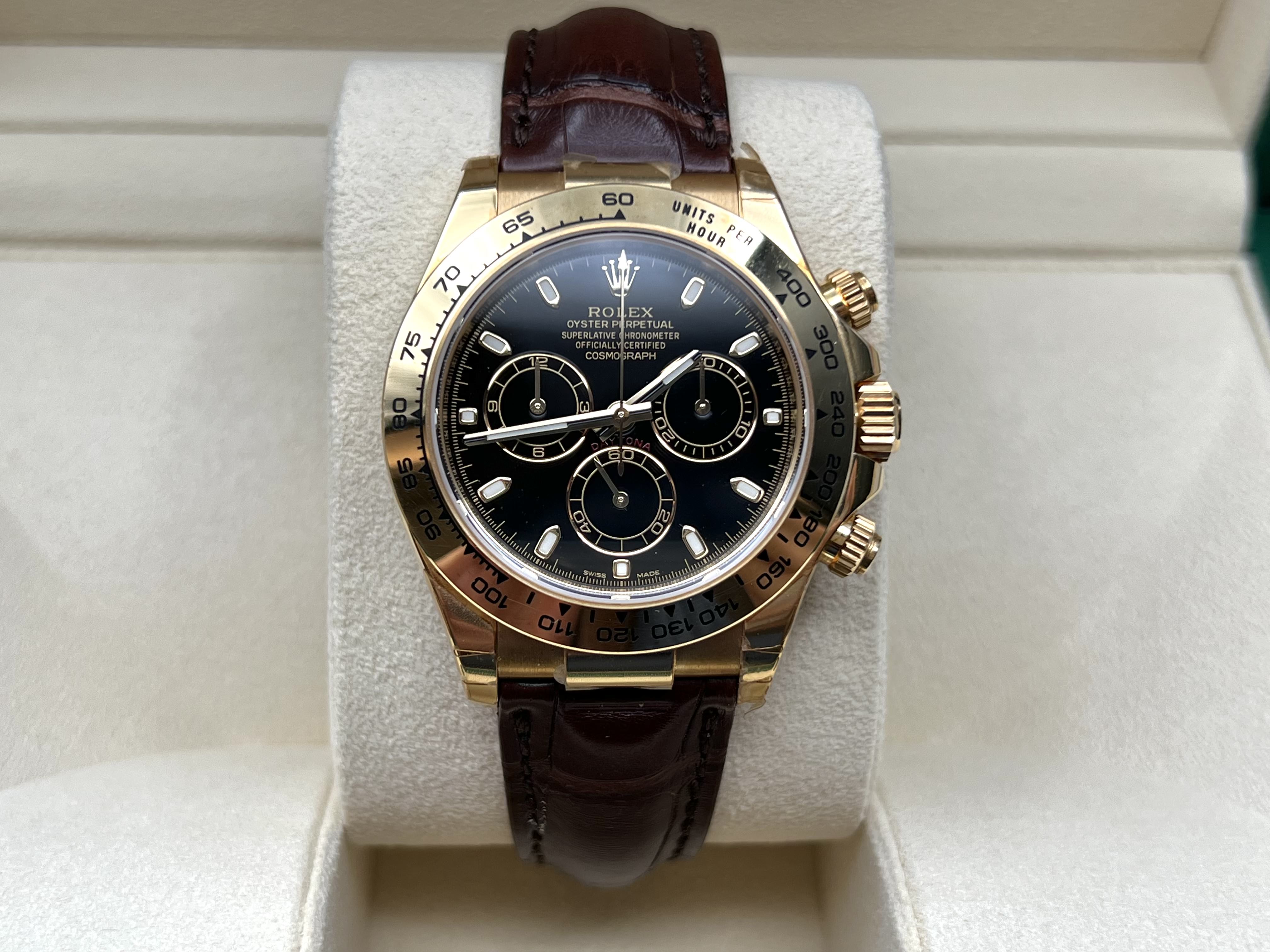 Rolex Cosmograph Daytona 116518 Black Leather (Old Card) 2019