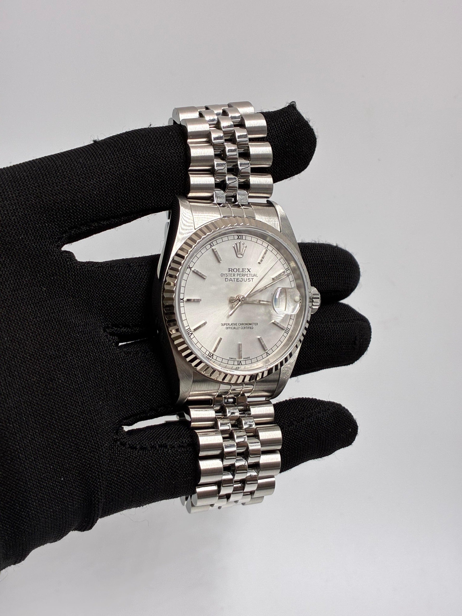 Rolex 16234 Silver Index Jubilee naked