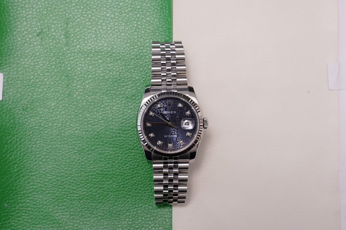Rolex Datejust 36 116234G Blue Computer Jubilee 2017 Full Set
