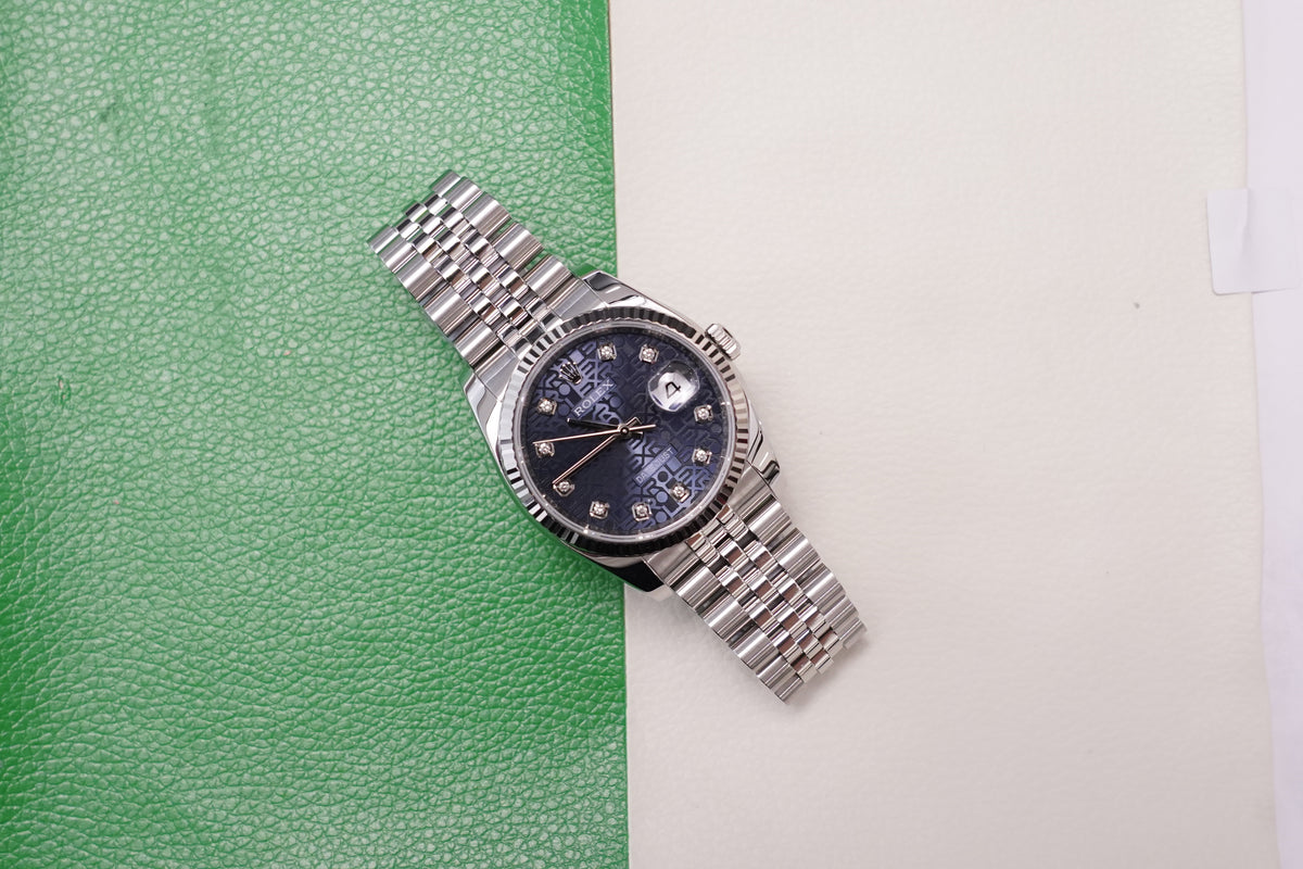 Rolex Datejust 36 116234G Blue Computer Jubilee 2017 Full Set