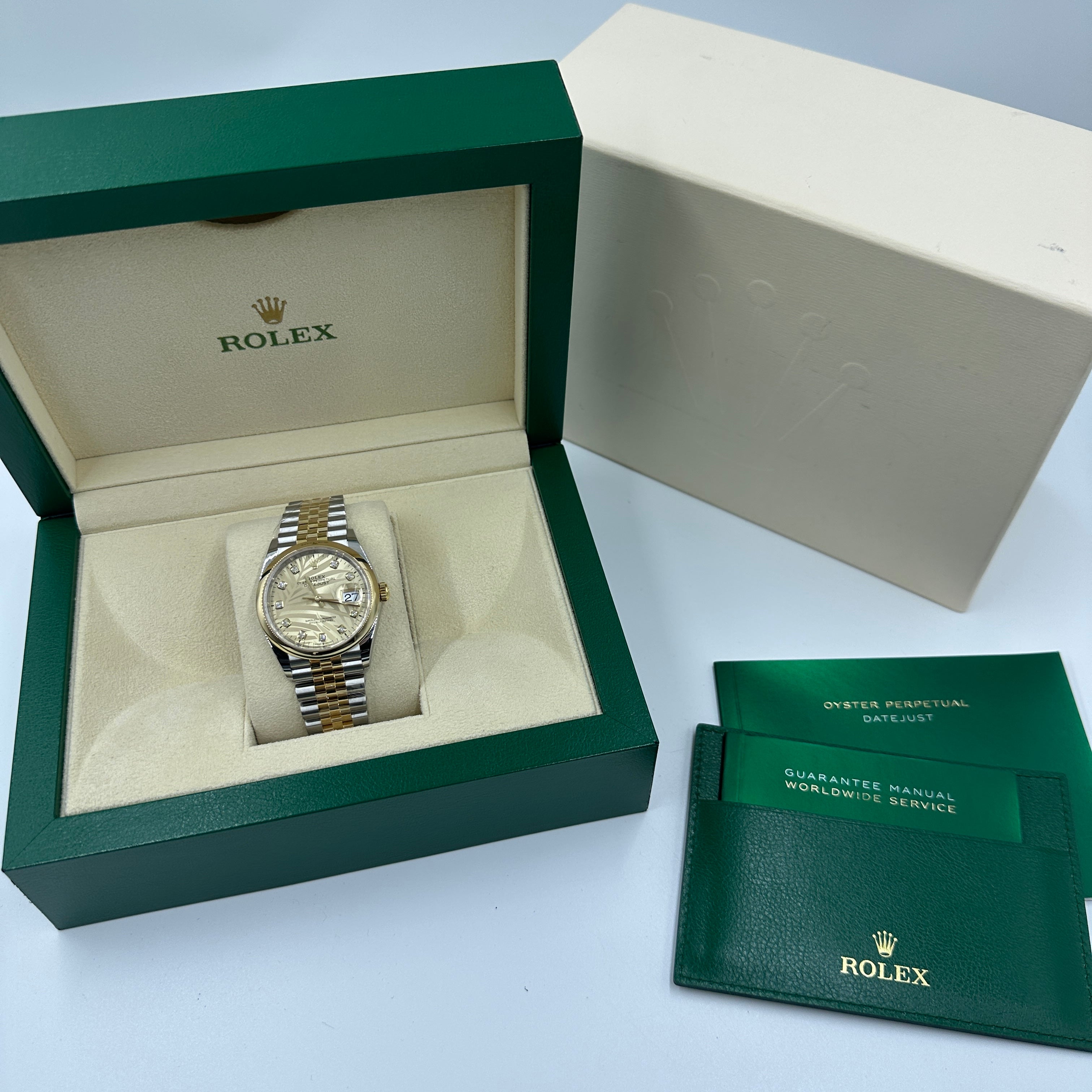 Rolex Datejust 36 126203G Champ Palm Jubilee 2024