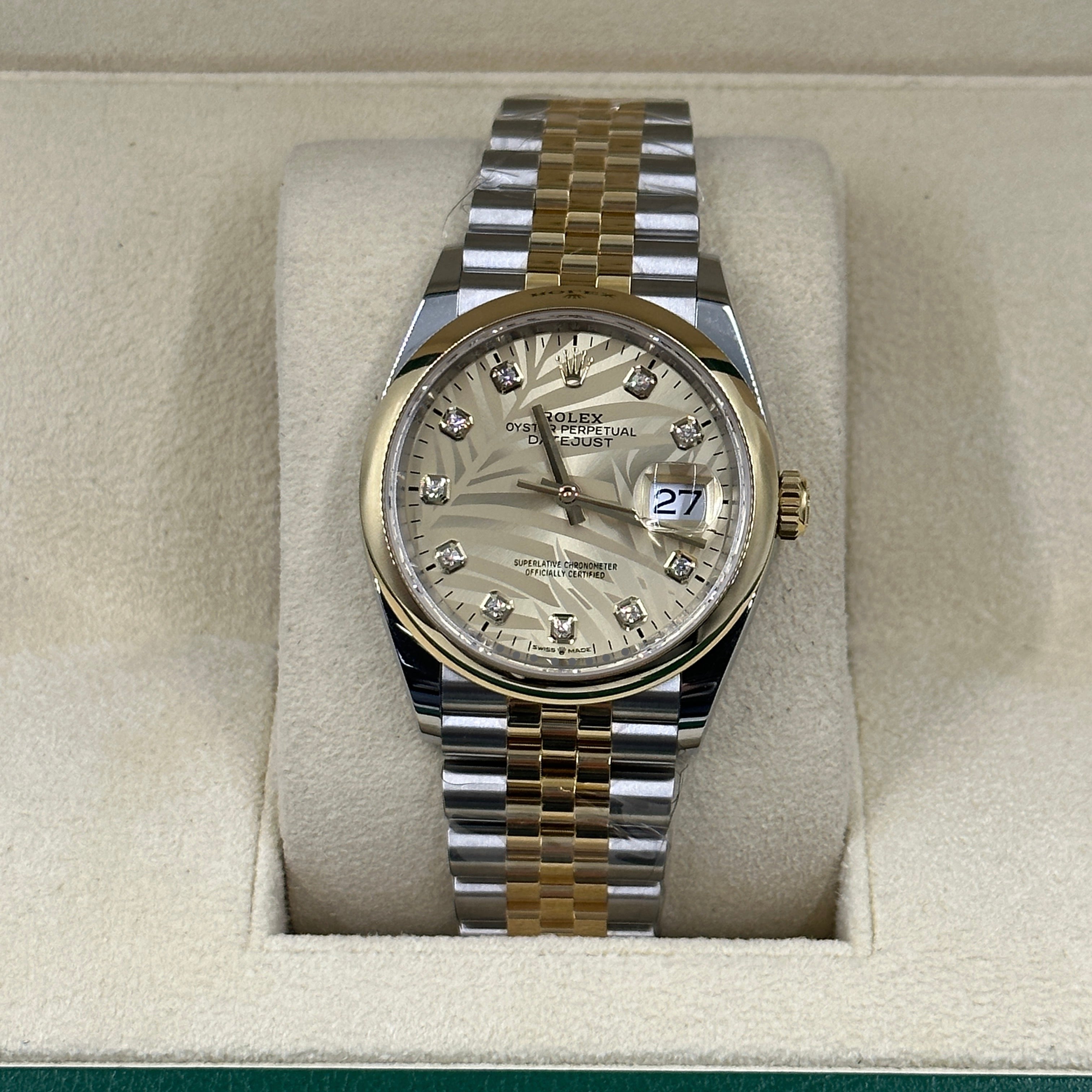 Rolex Datejust 36 126203G Champ Palm Jubilee 2024