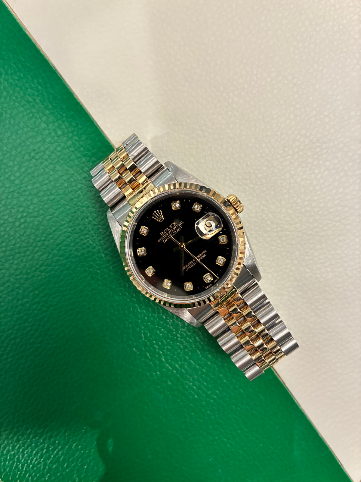 Rolex Datejust 36 16233 Black Diamond Jubilee 1997 Full Set-AAE