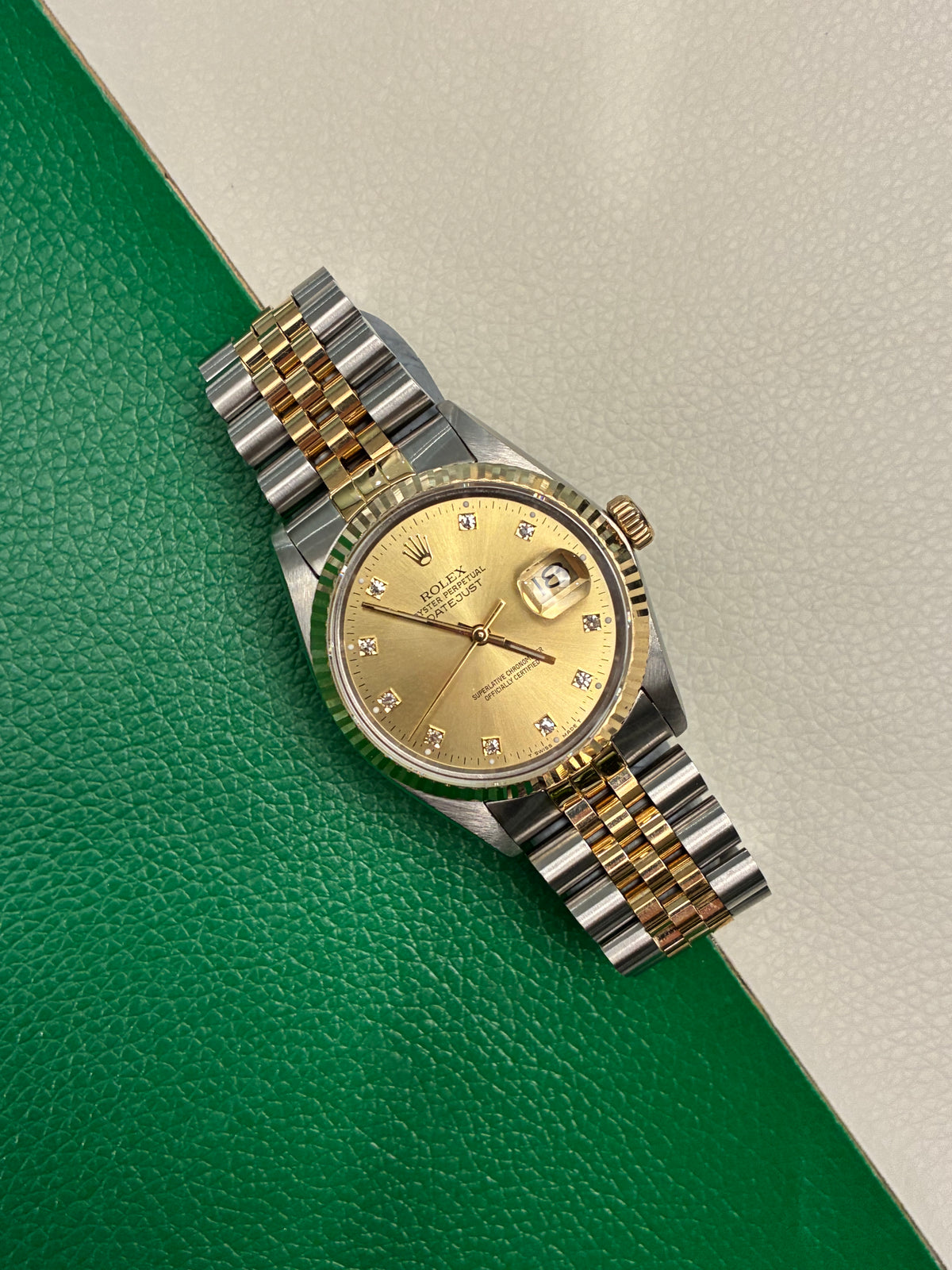 Rolex Datejust 36 16013 Champagne Diamond Jubilee Full Set--AAC