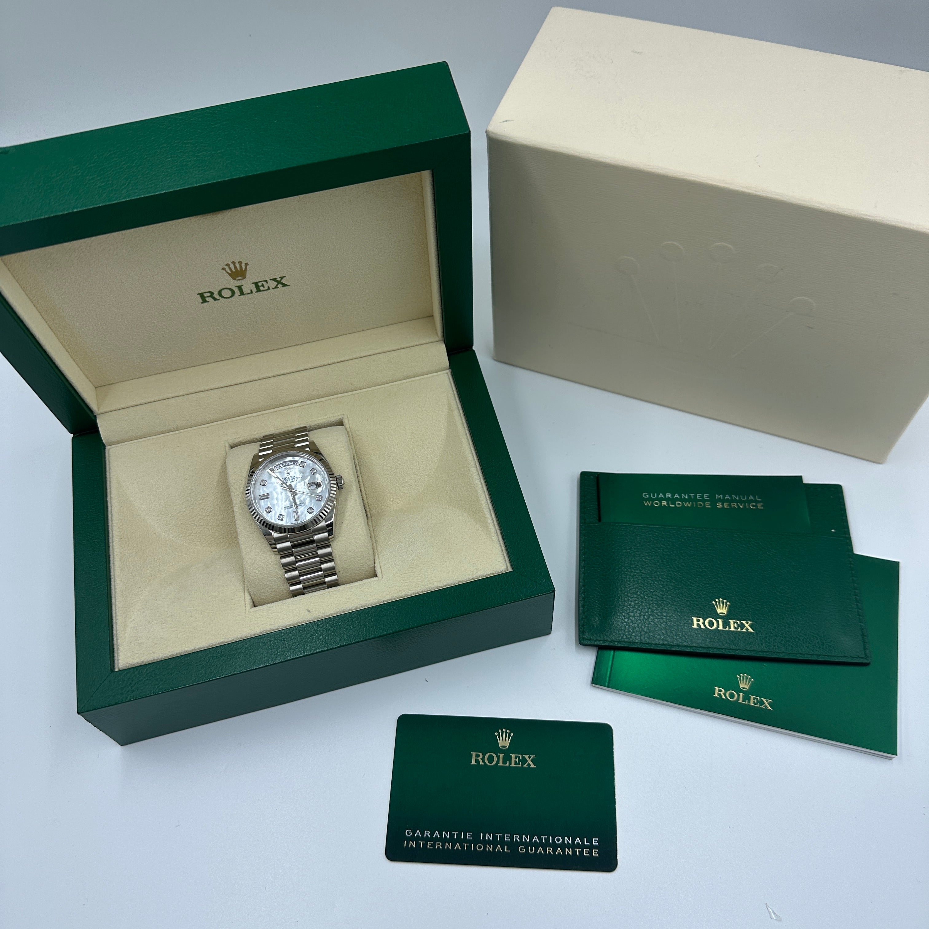 Rolex Day-Date 36 128239NG White Gold Mother Of Pearl Jubilee 2025