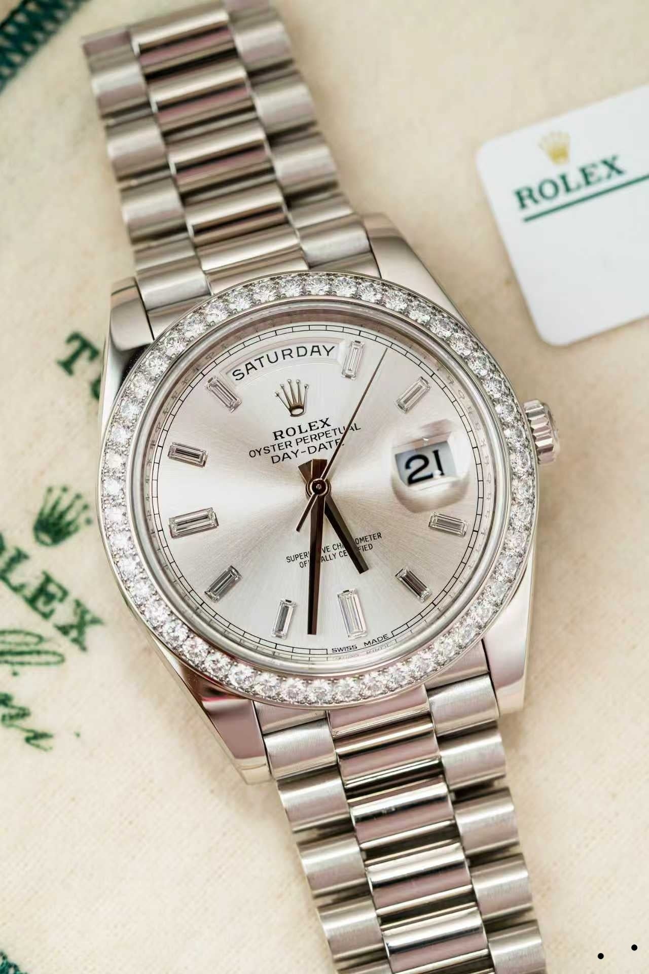 Rolex Day-Date 40 228349 Silver Naked – EW Watches