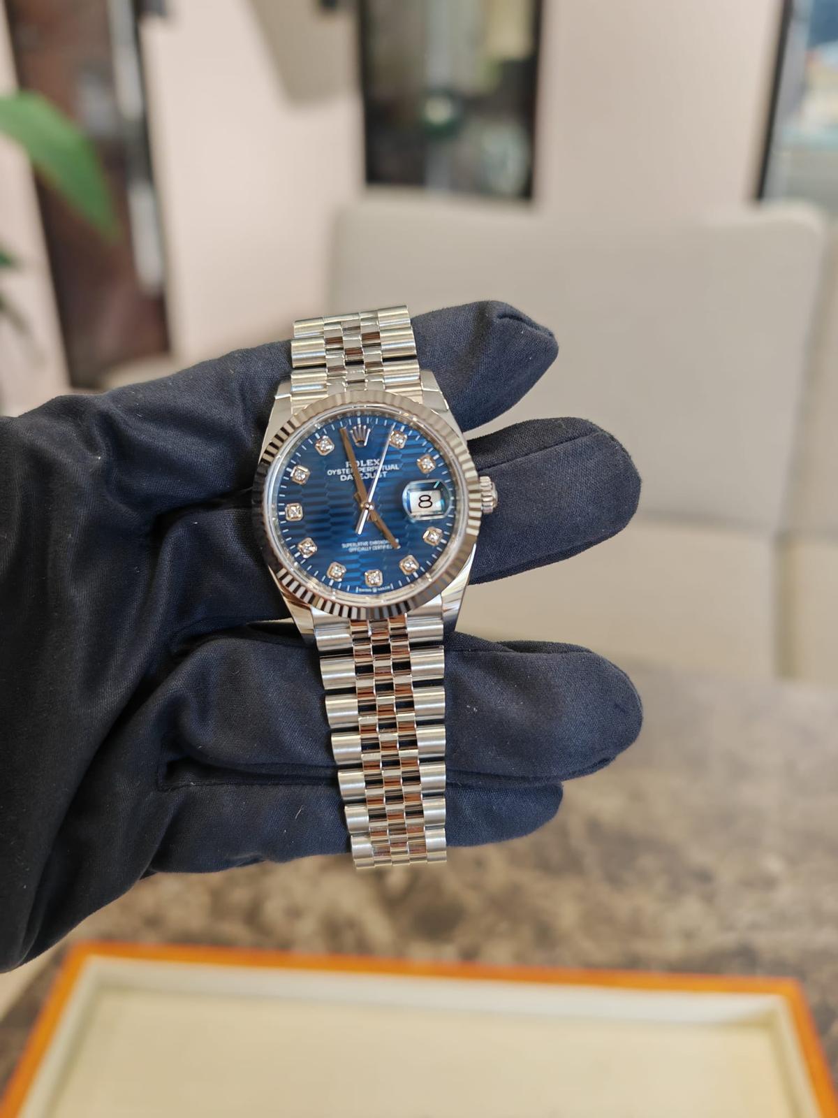 Rolex Datejust 36 126234G Blue Fluted Jubilee 2024