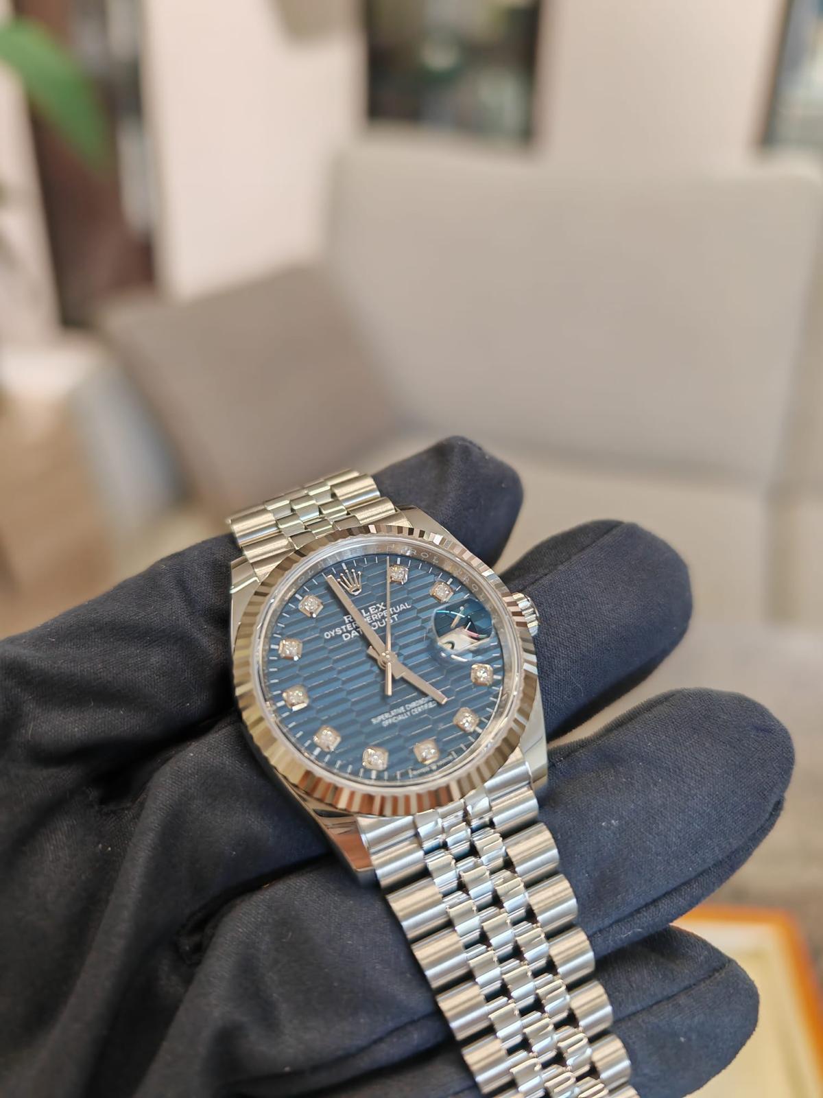 Rolex Datejust 36 126234G Blue Fluted Jubilee 2024