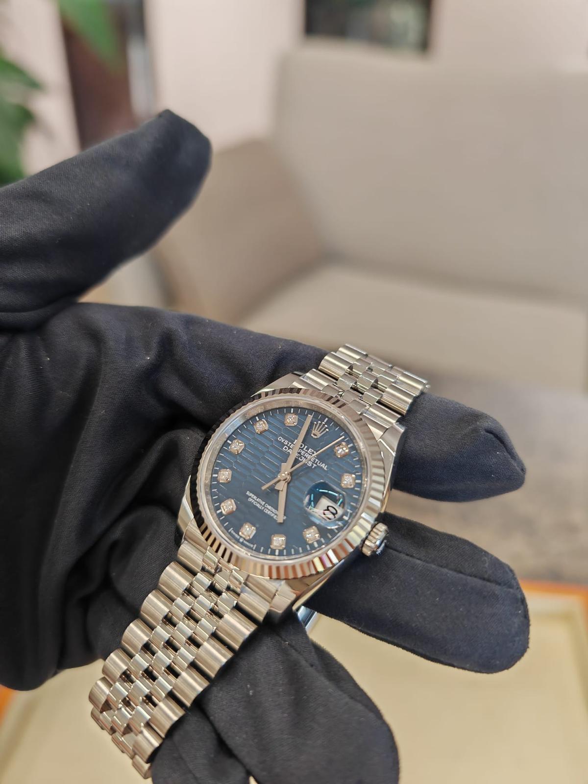 Rolex Datejust 36 126234G Blue Fluted Jubilee 2024