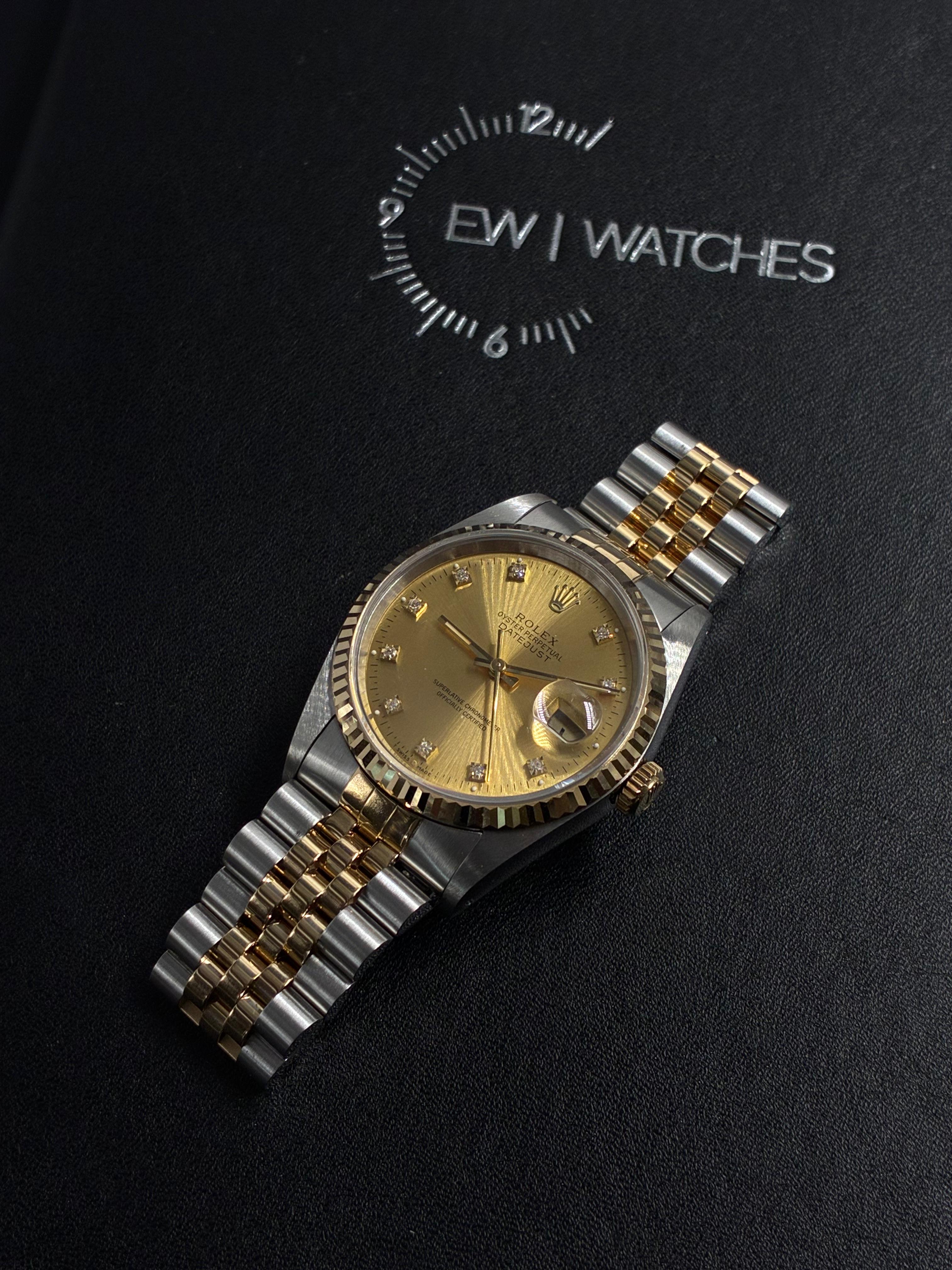 Rolex Datejust 36 16233G Champagne with Original Paper