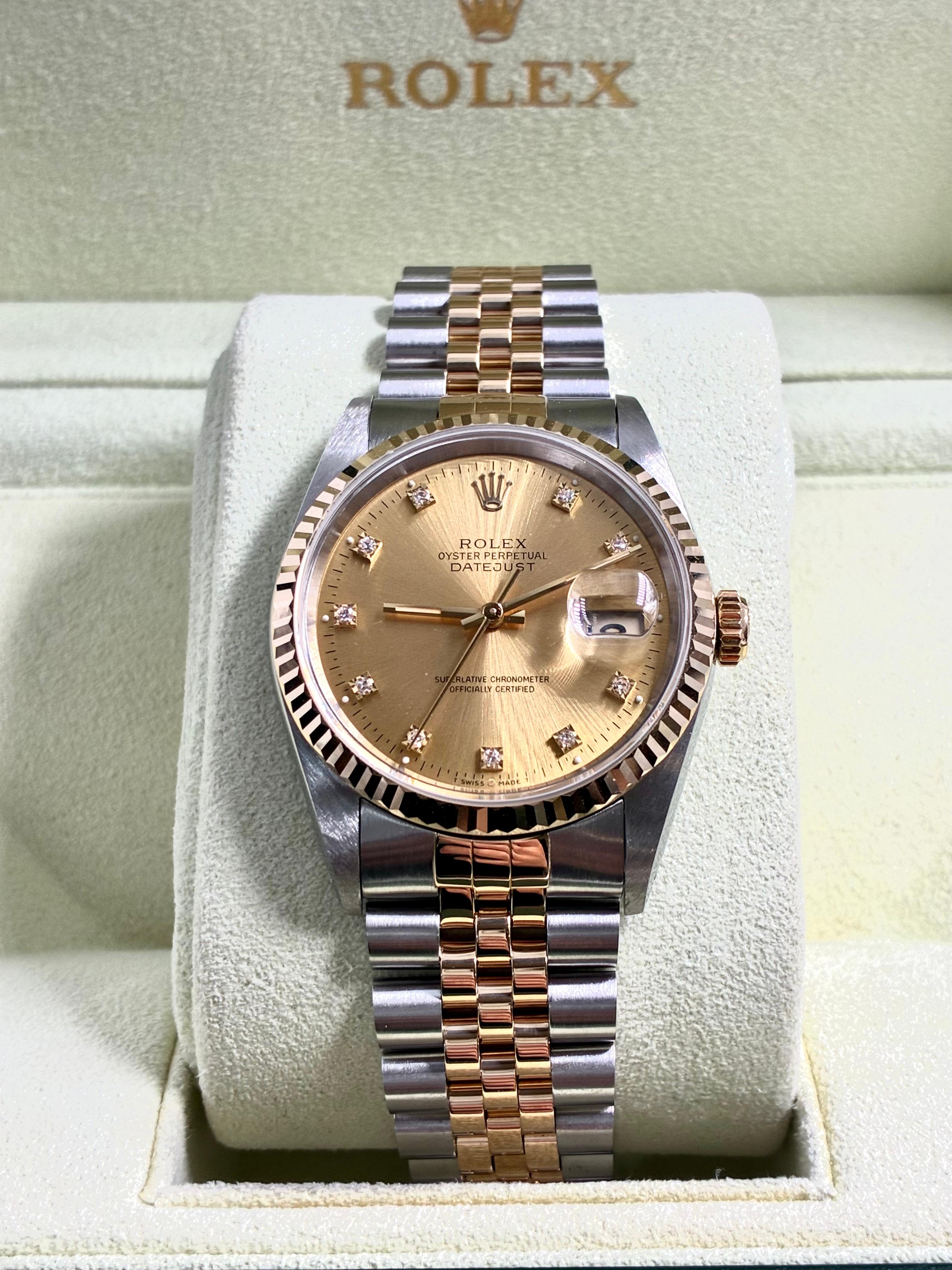 Rolex Datejust 36 16233G Champagne with Original Paper