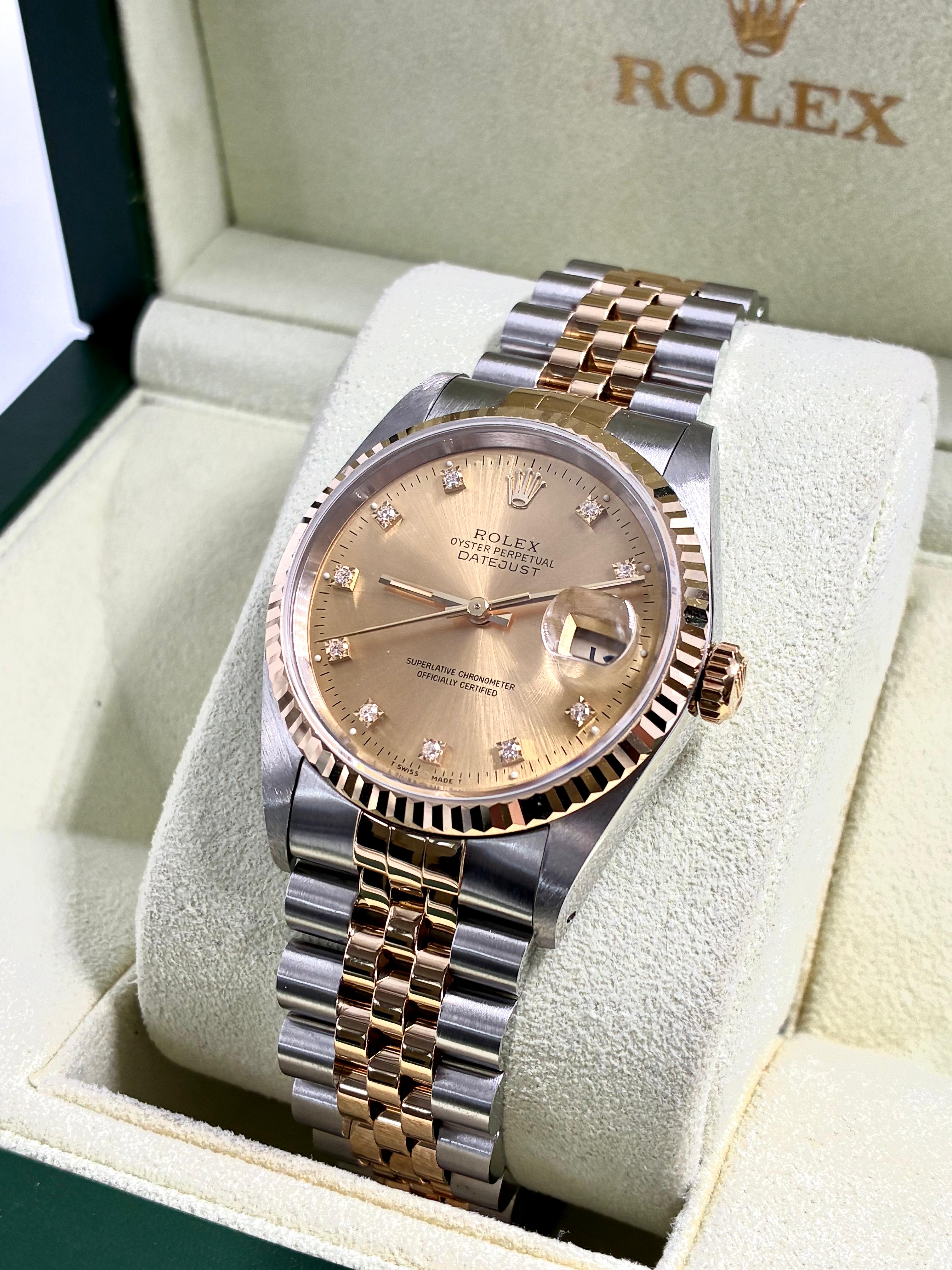 Rolex Datejust 36 16233G Champagne with Original Paper