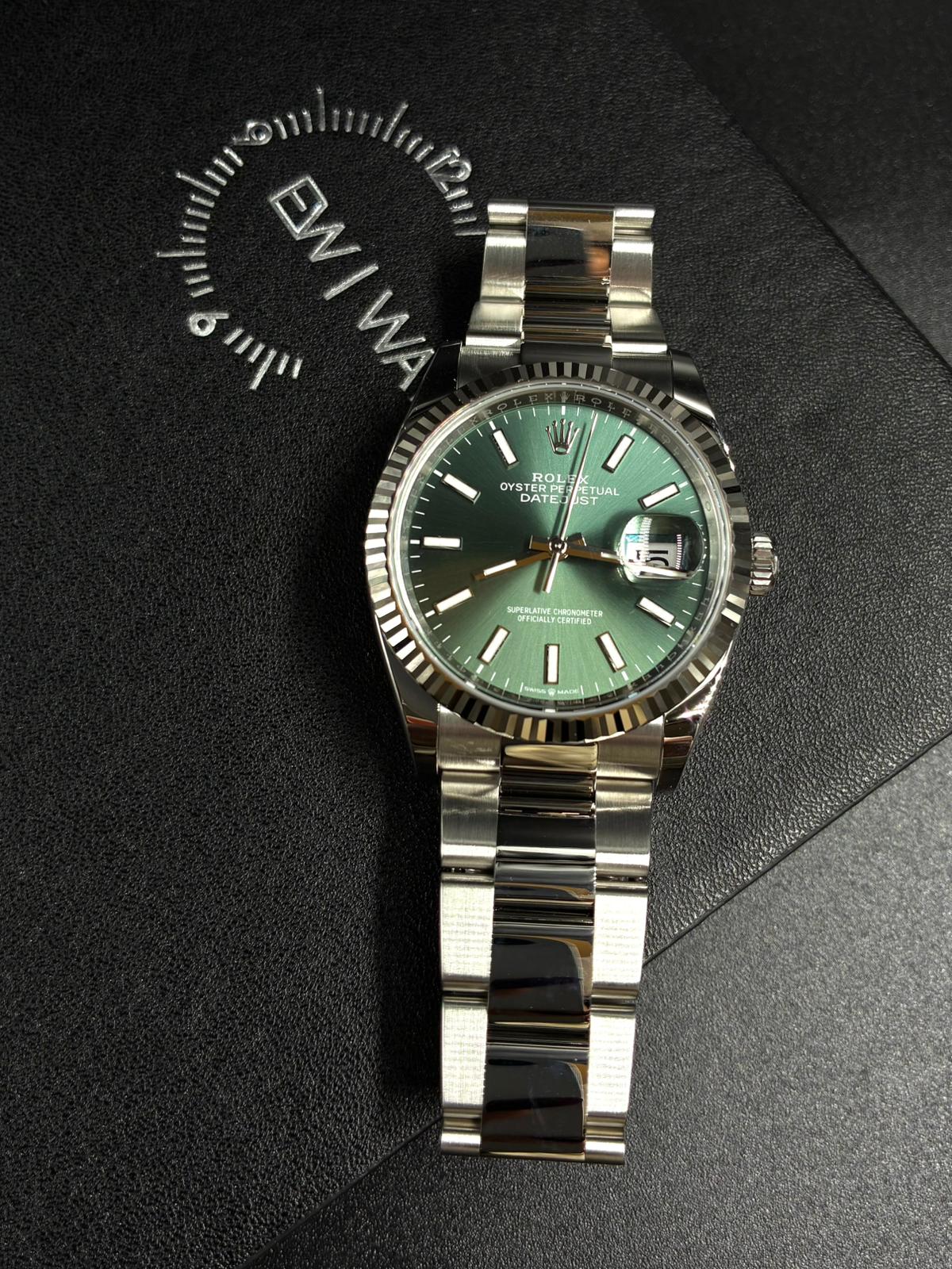 Rolex Datejust 36 126234 Green Index Oyster