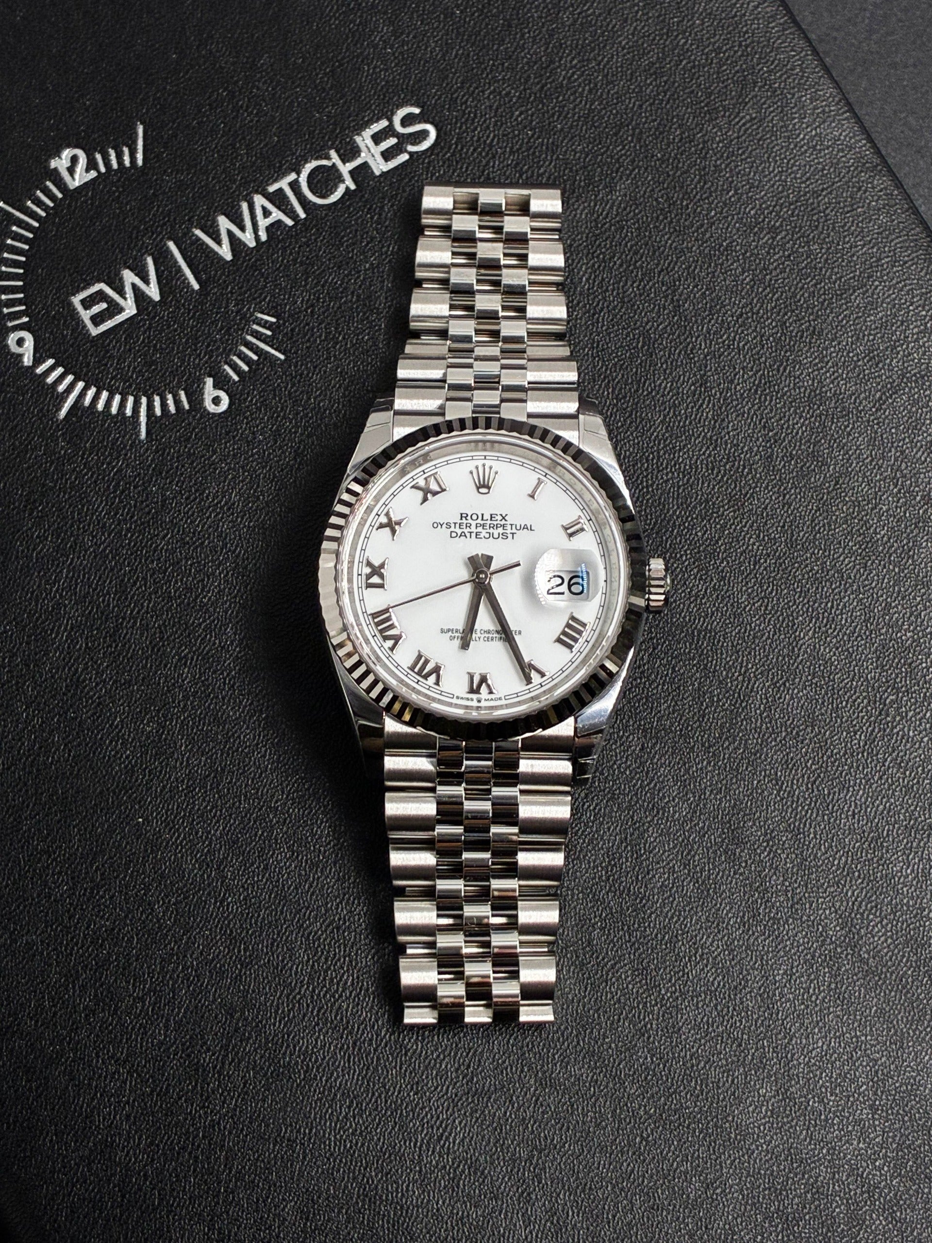 Rolex Datejust 36 126234 WHITE ROMAN JUB