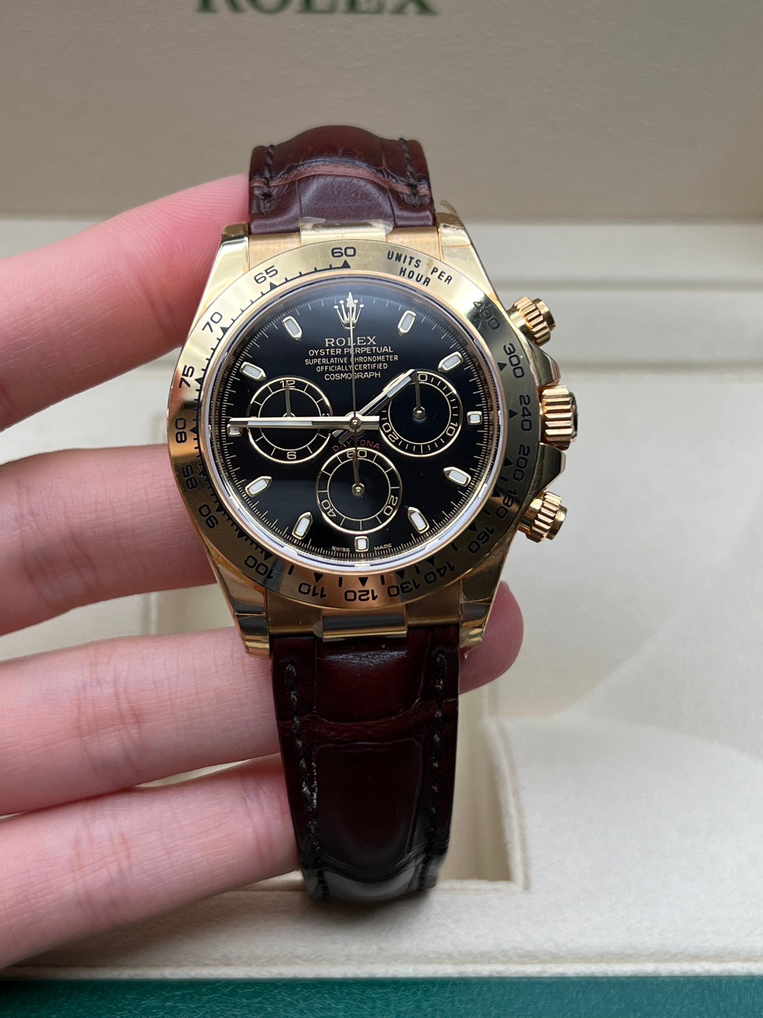 Rolex Cosmograph Daytona 116518 Black Leather (Old Card) 2019