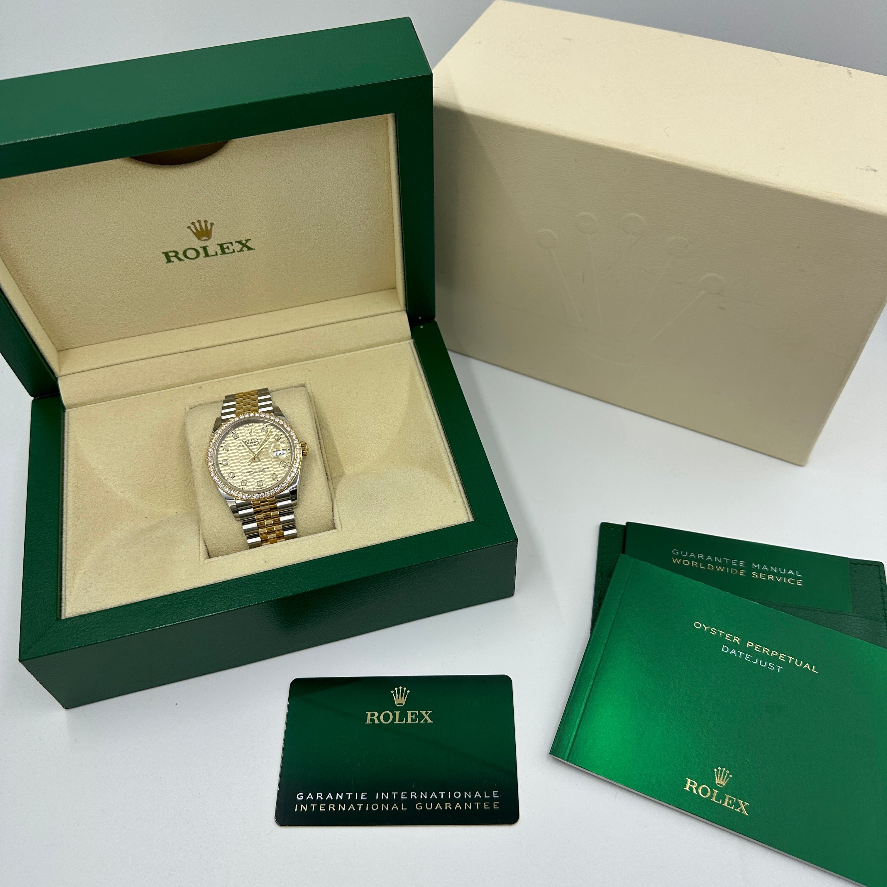 Rolex Datejust 36 126283G Champ Fluted Jubilee 2024