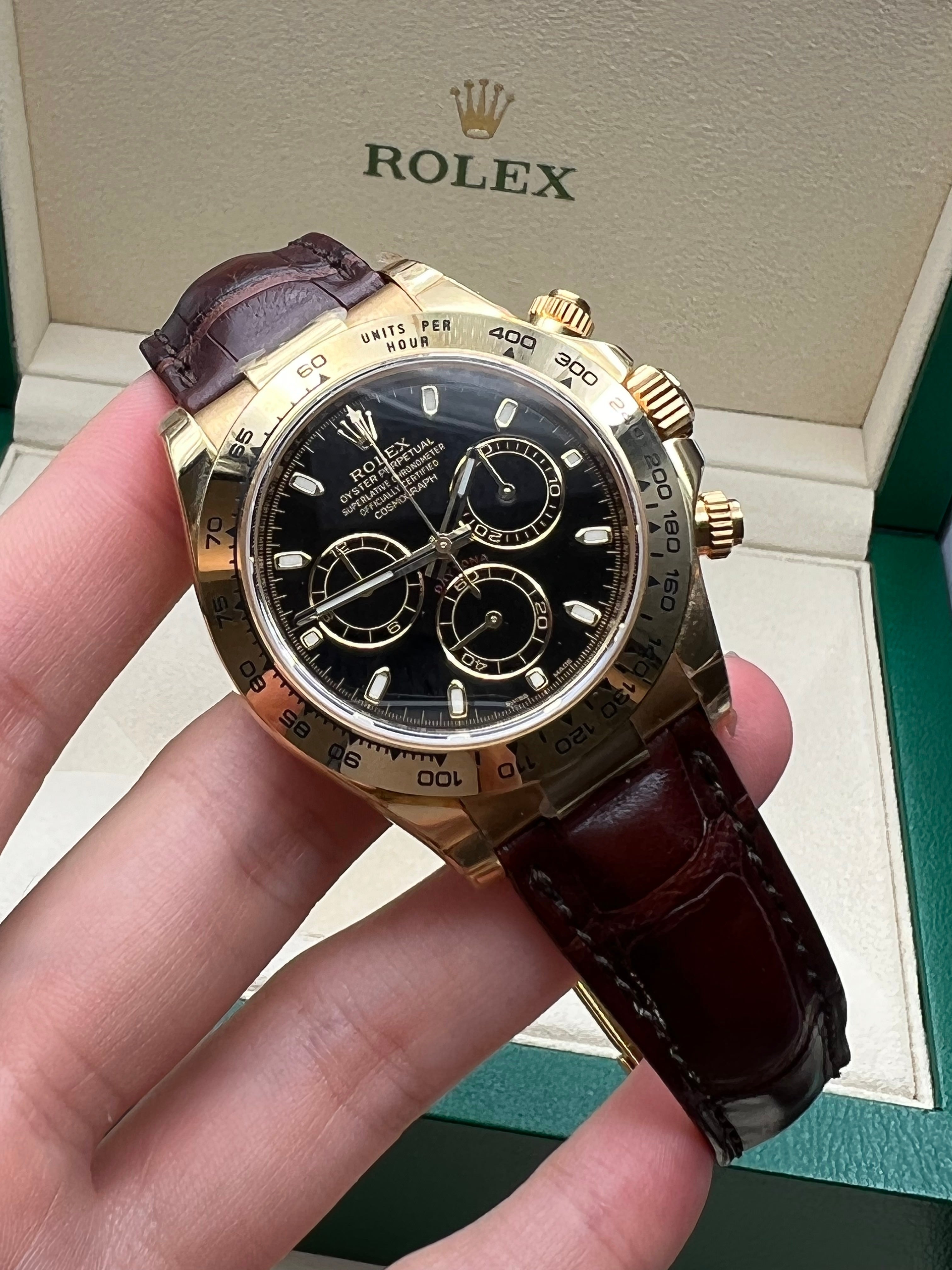 Rolex Cosmograph Daytona 116518 Black Leather (Old Card) 2019