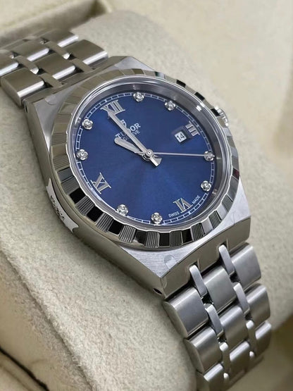 Tudor Royal Date 28 Stainless Steel / Blue - Diamond M28300-0007