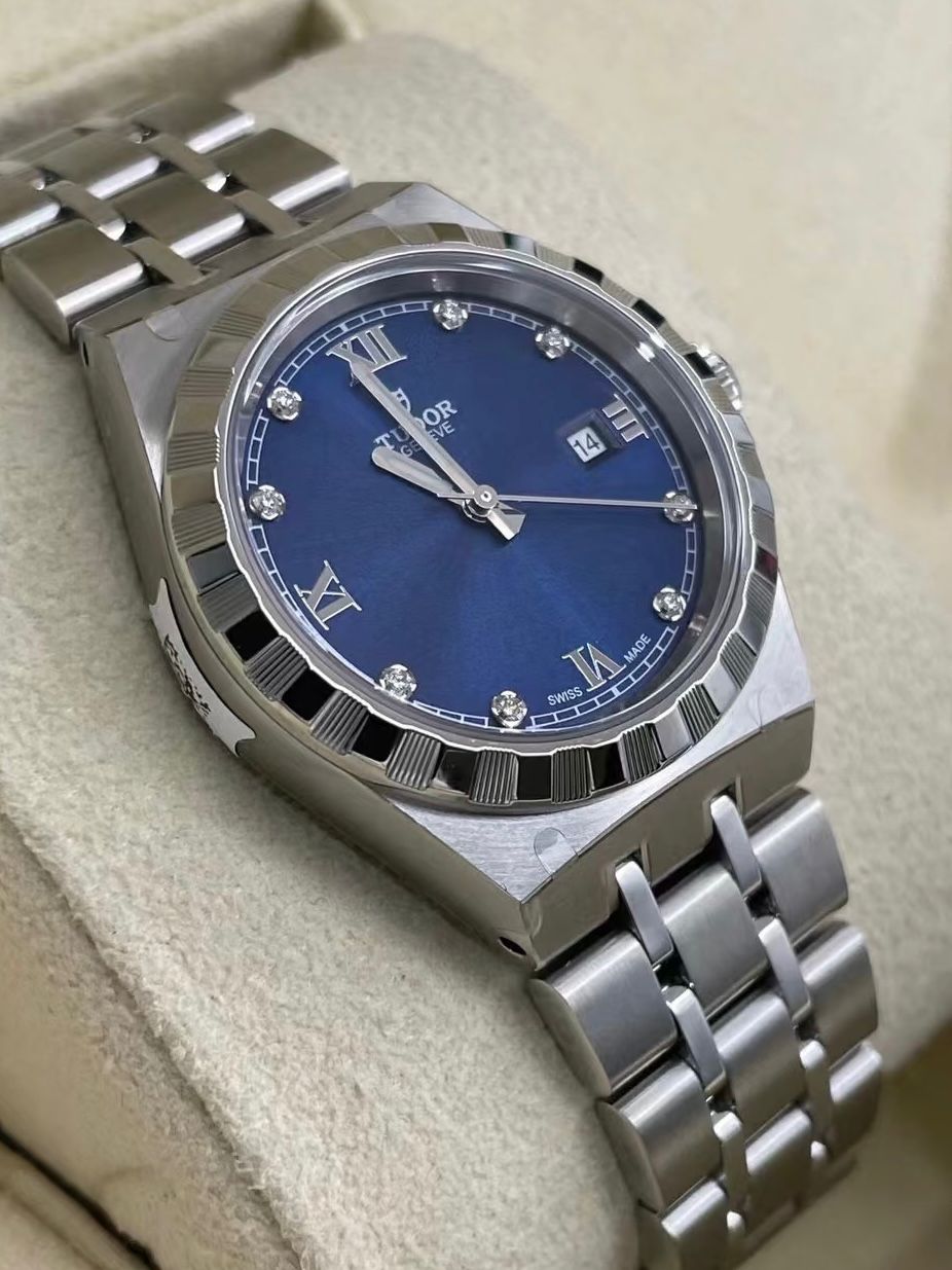 Tudor Royal Date 28 Stainless Steel / Blue - Diamond M28300-0007
