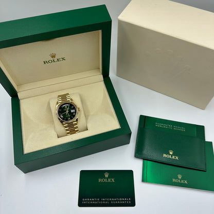 ROLEX Day-Date 36 128238 GREEN ROMAN OMBRE