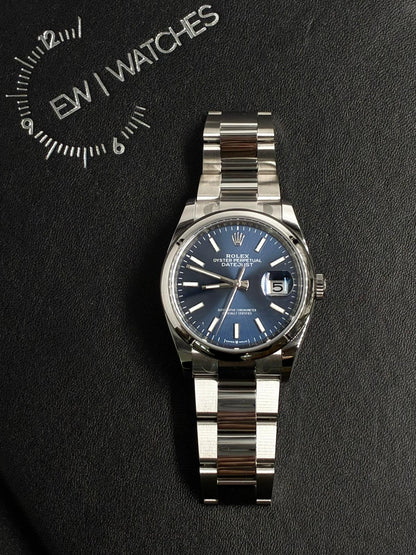 Rolex Datejust 36 126200 Blue Index Dial Oyster 2026