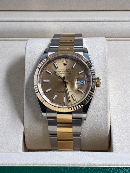 Rolex Datejust 36 126233 Champagne Index Dial Oyster 2026