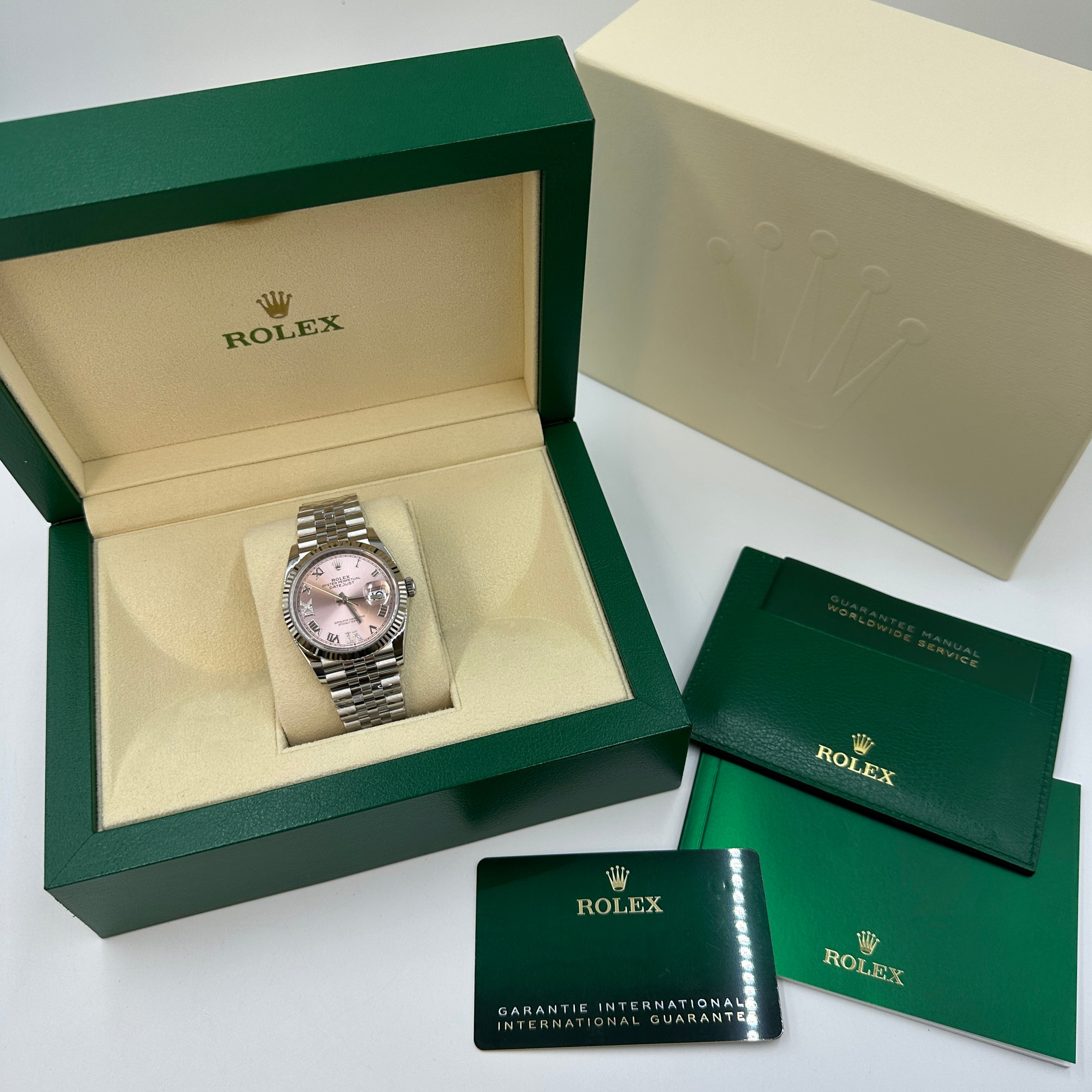 Rolex Datejust 36 126234 Pink Roman VIIX Diamond Dial Jubilee