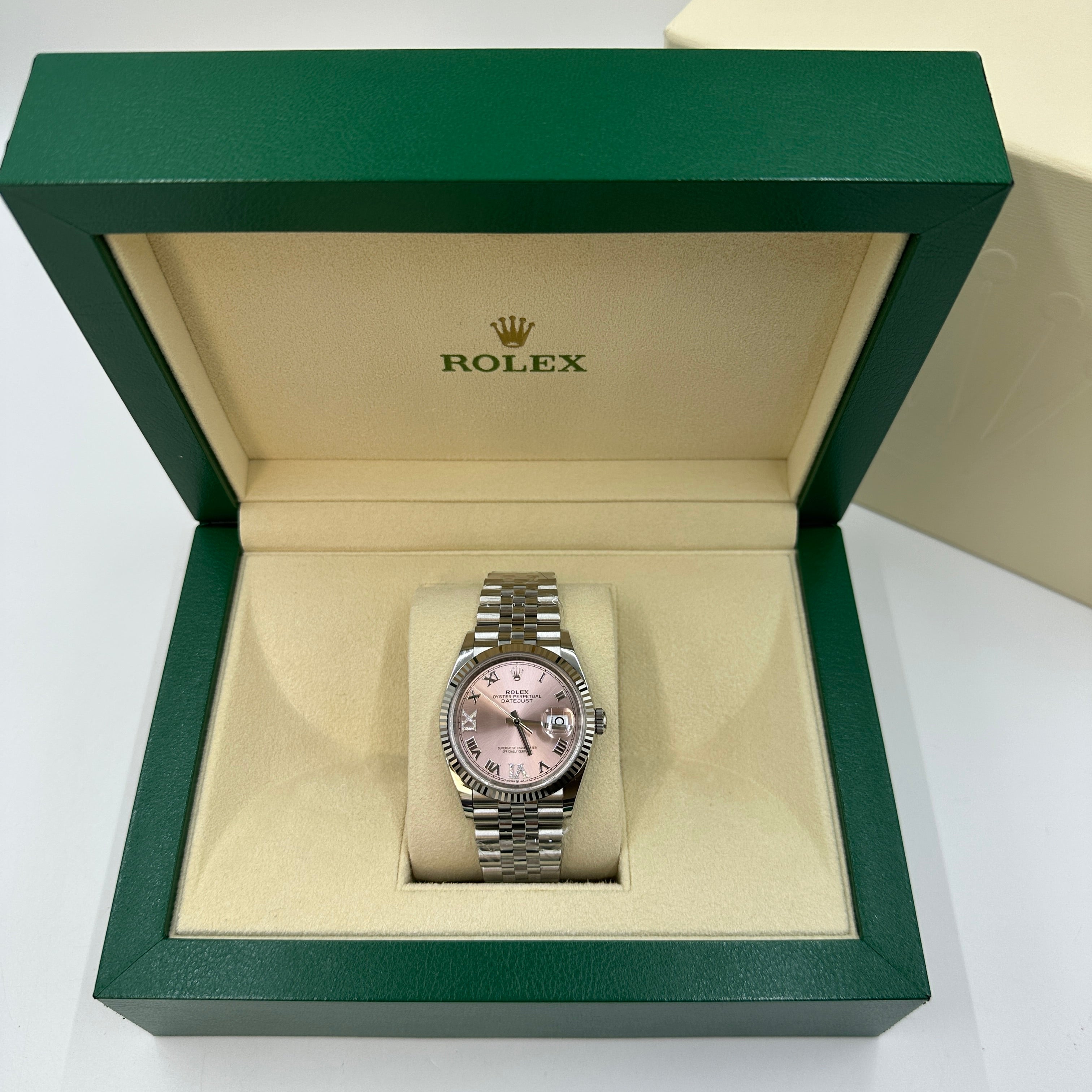 Rolex Datejust 36 126234 Pink Roman VIIX Diamond Dial Jubilee