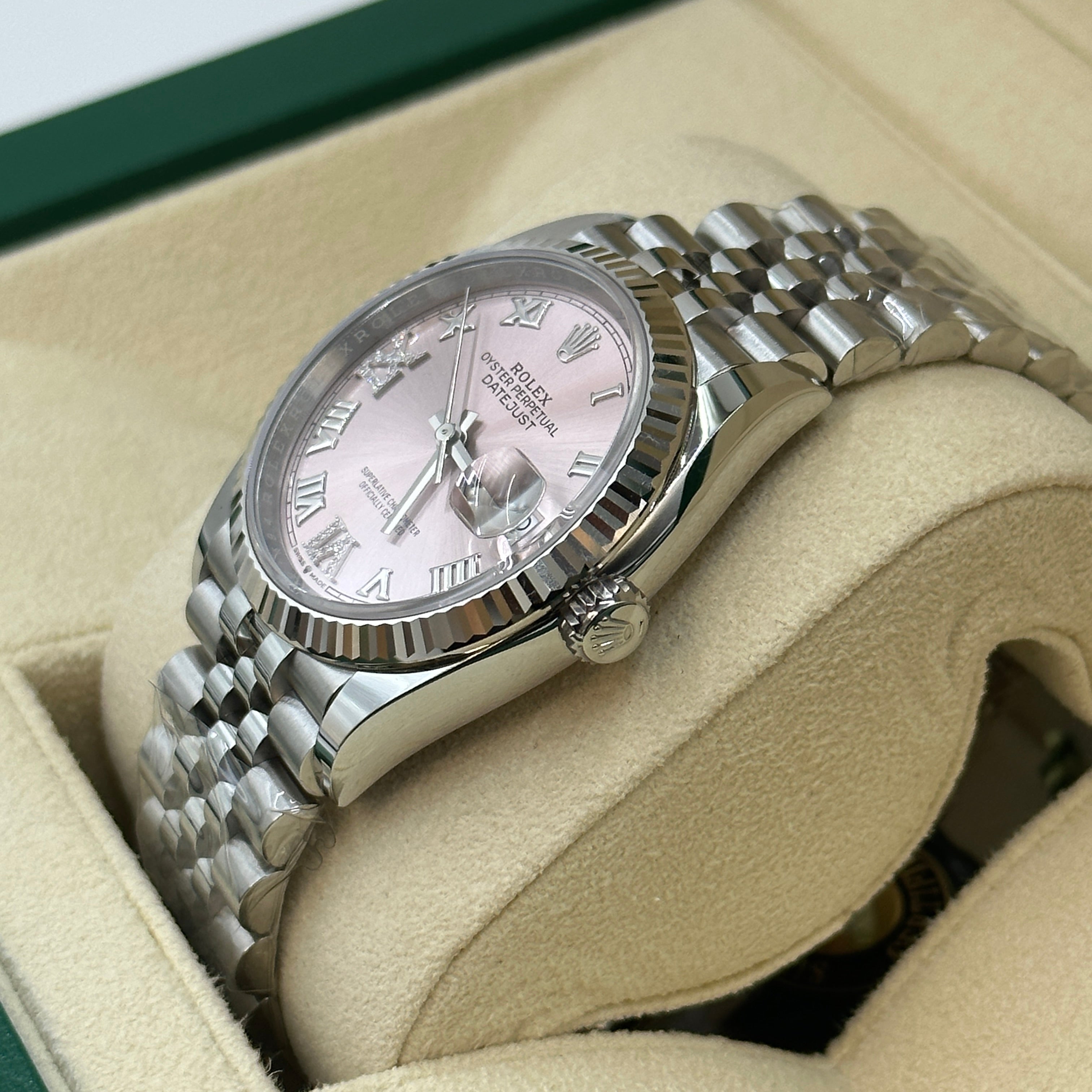 Rolex Datejust 36 126234 Pink Roman VIIX Diamond Dial Jubilee