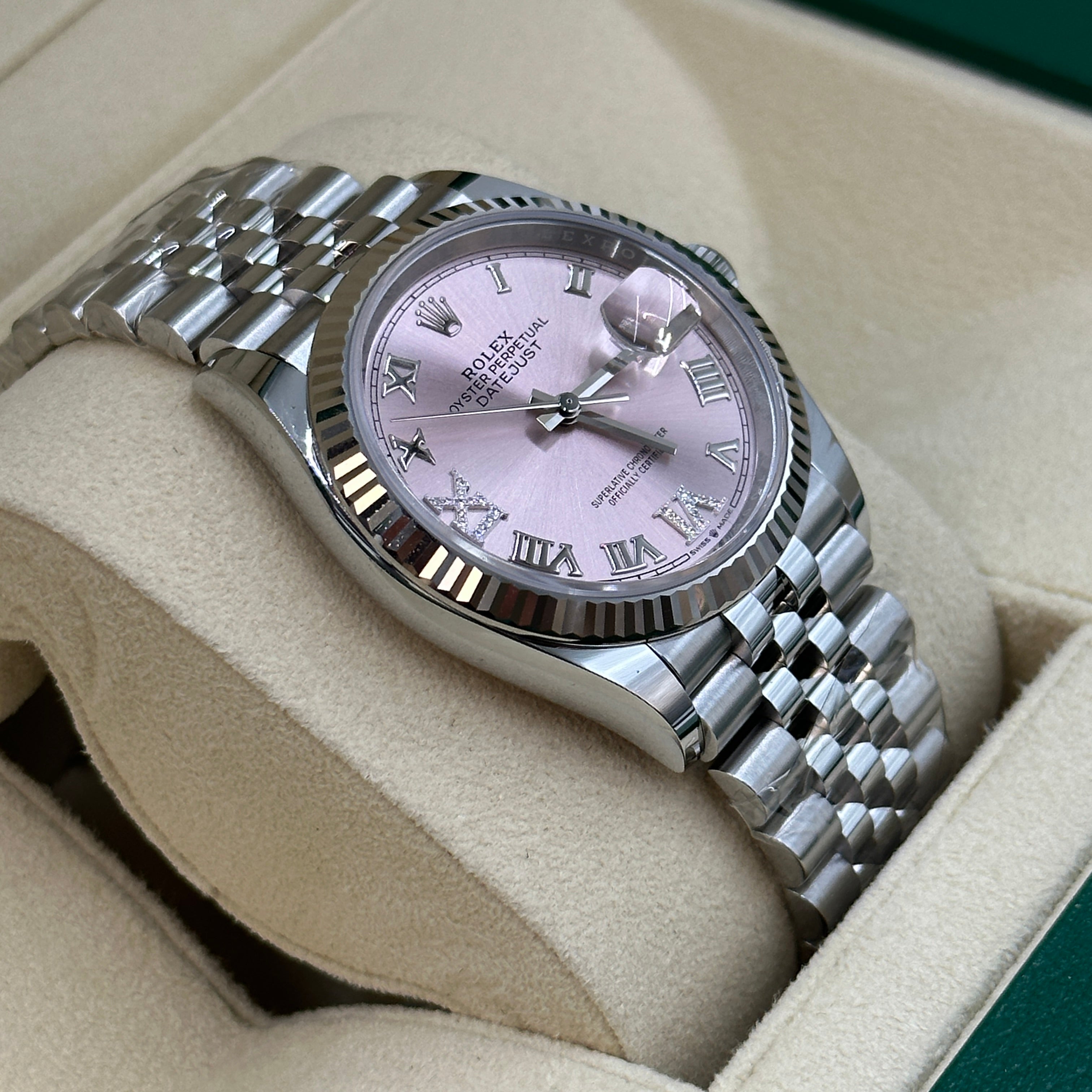 Rolex Datejust 36 126234 Pink Roman VIIX Diamond Dial Jubilee