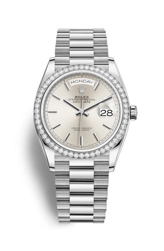 Rolex Day-Date 36 128349RBR Silver Dial Oyster