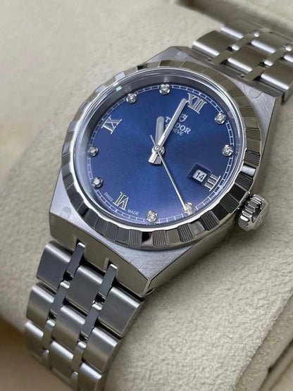 Tudor Royal Date 28 Stainless Steel / Blue - Diamond M28300-0007