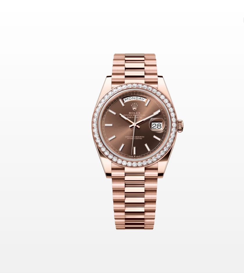 Rolex Day-Date 40 228345RBR Chocolate Diamond Bezel