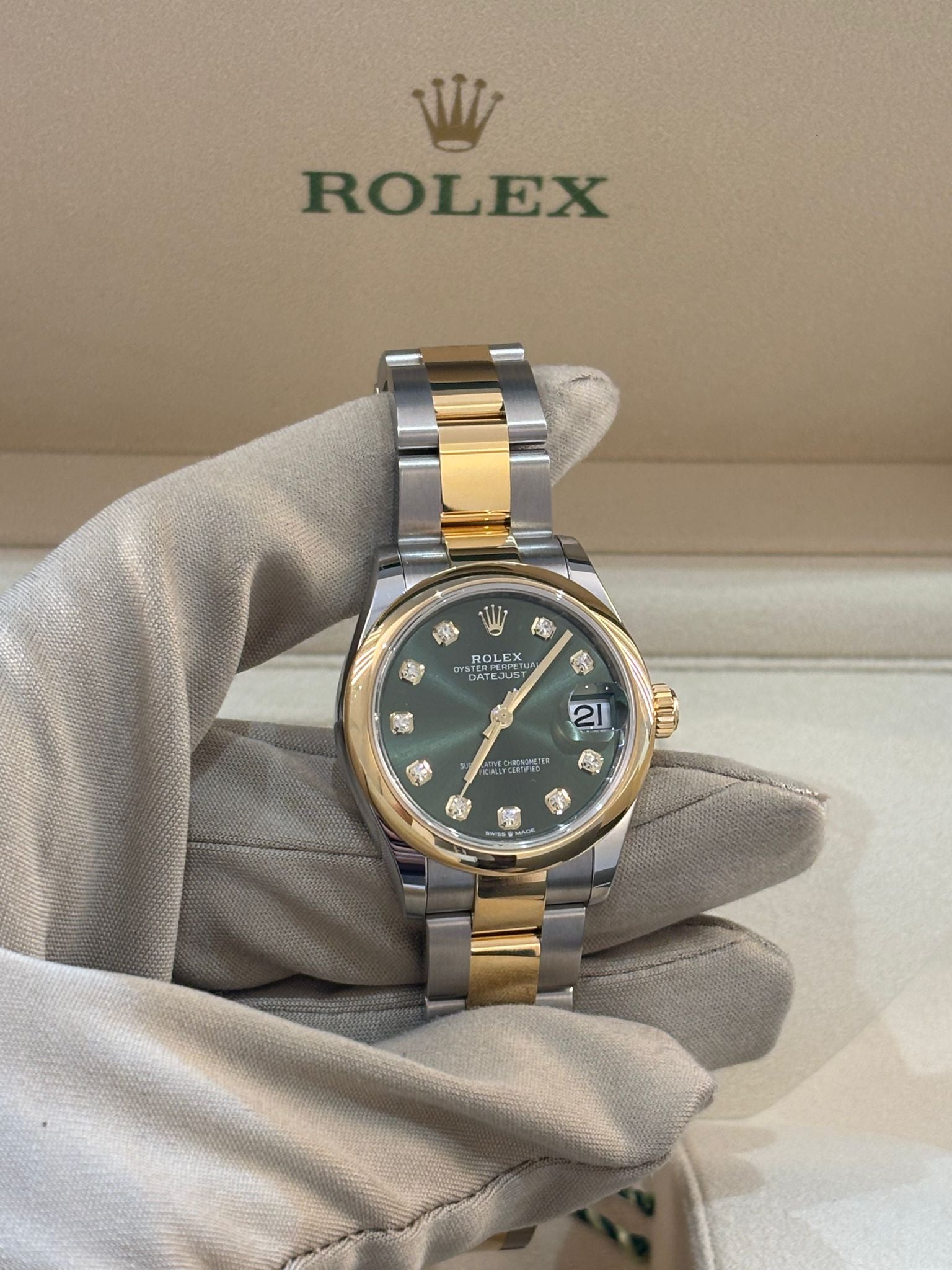 Rolex Datejust 31 278243G Green Diamonds Oyster 2025