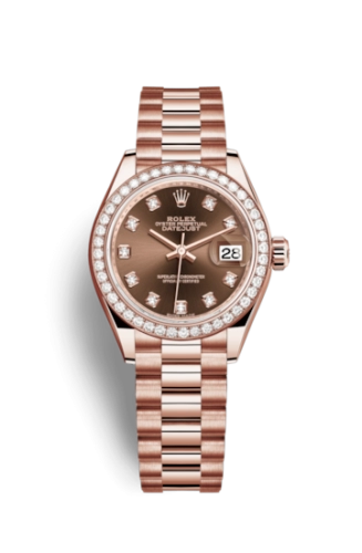 Rolex Lady-Datejust 28 279135RBR G Chocolate Set with Diamonds