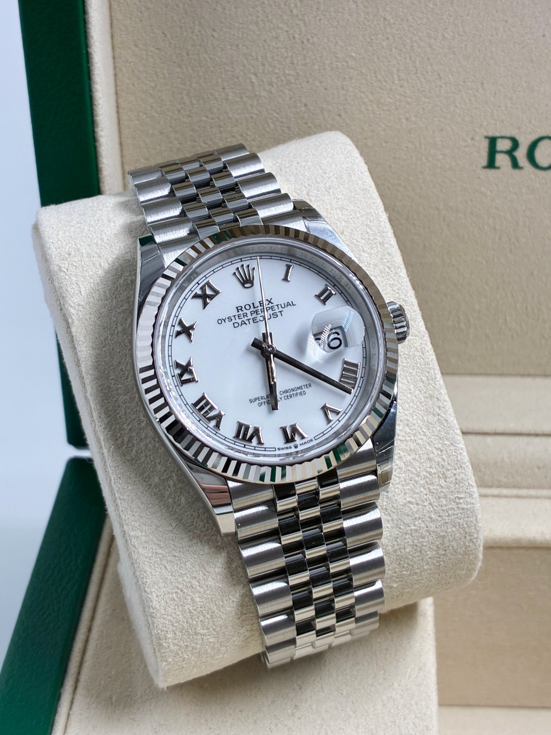 Rolex Datejust 36 126234 WHITE ROMAN JUB