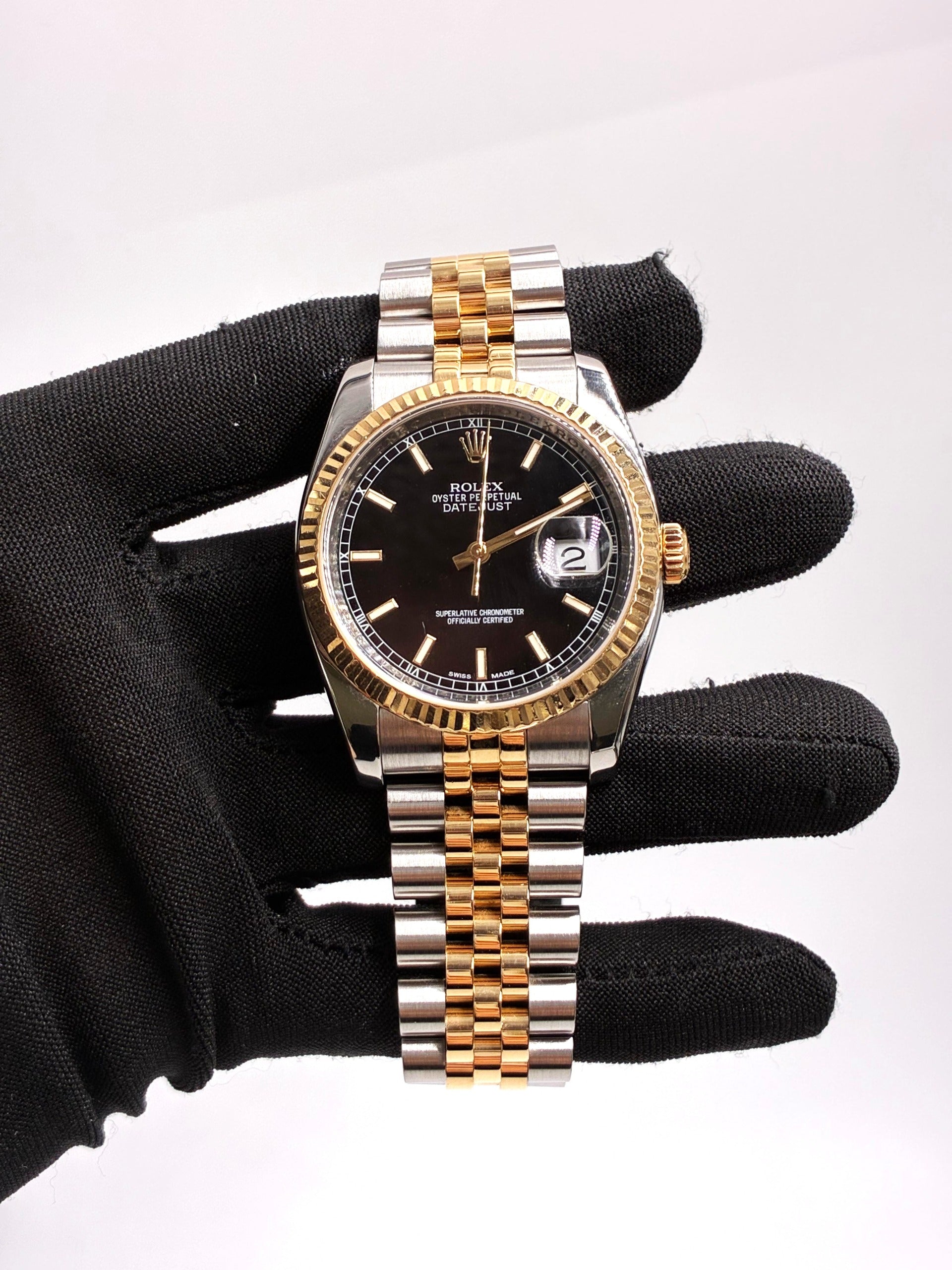 Rolex 116233 Black Index Jubilee 2014 Original Paper – EW Watches