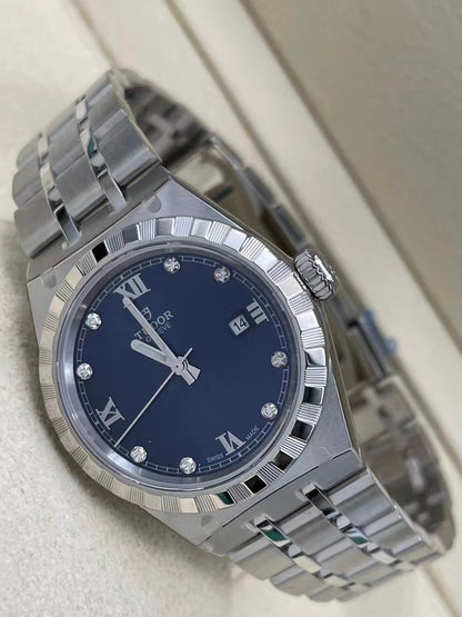 Tudor Royal Date 28 Stainless Steel / Blue - Diamond M28300-0007