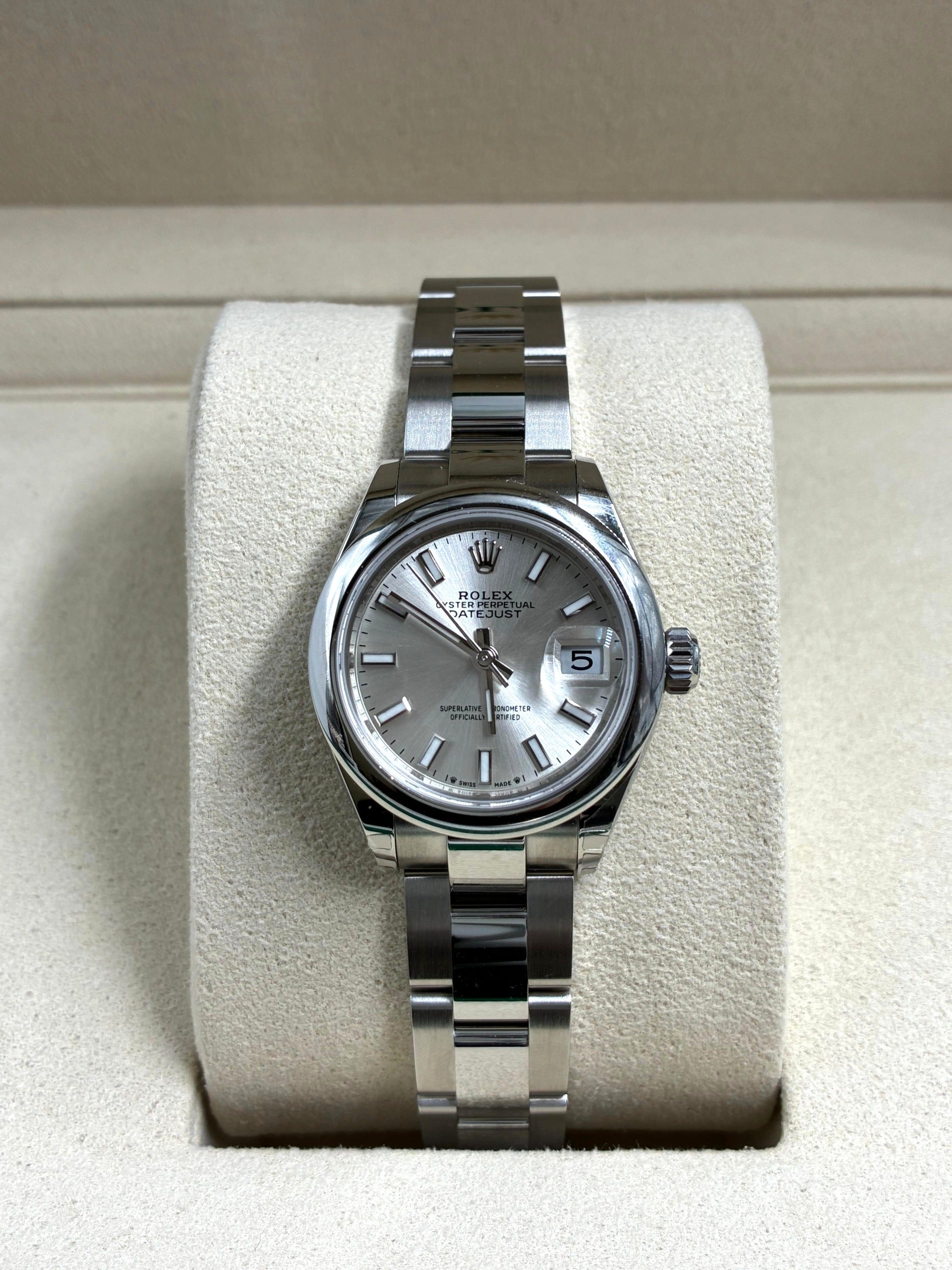 Rolex Lady-Datejust 279160 Silver Index Oyster – EW Watches