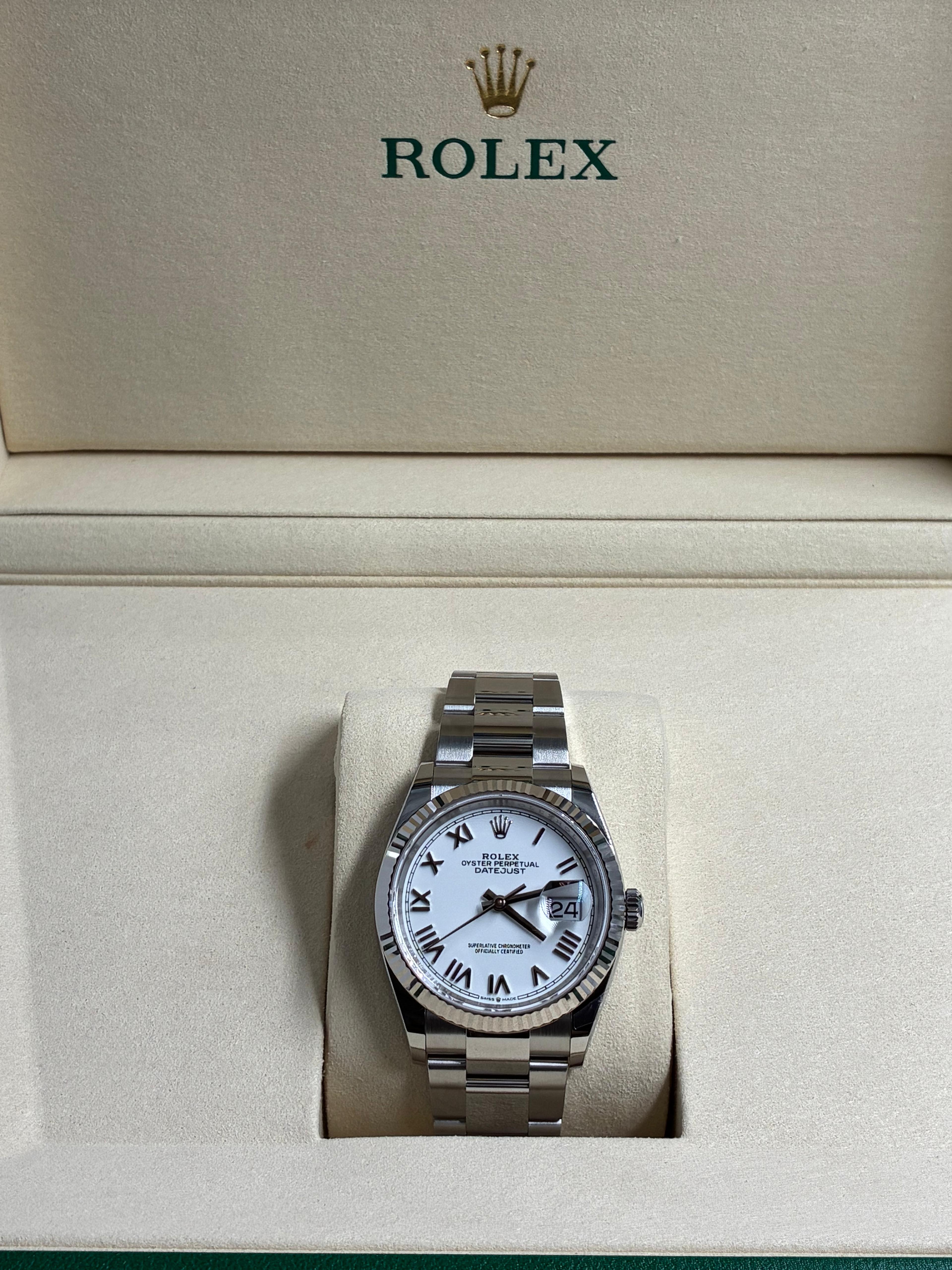 Rolex Datejust 36 126234 White Roman Oyster 2026