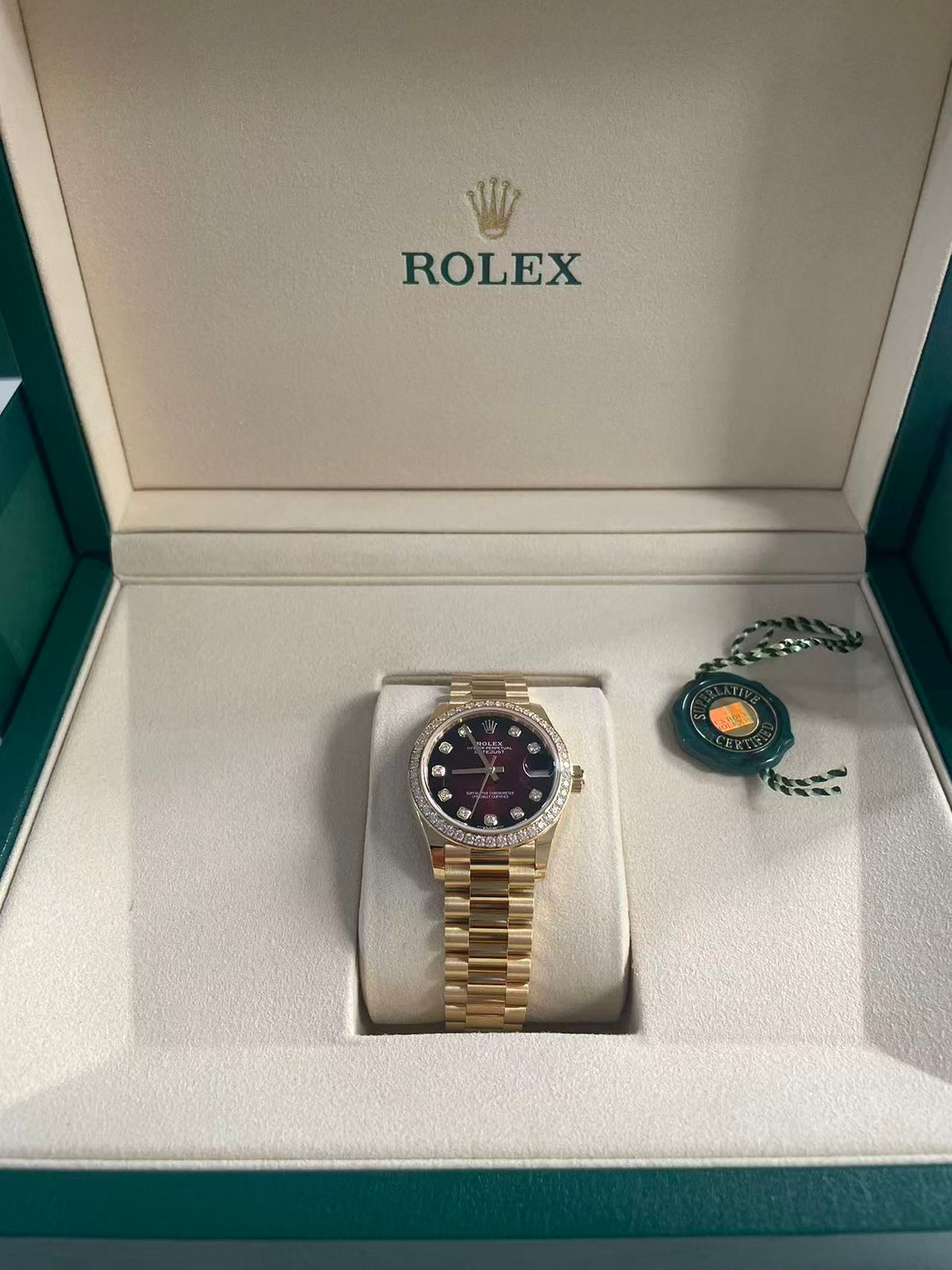Rolex Datejust 31 278288RBR G Red Ombre President 2025
