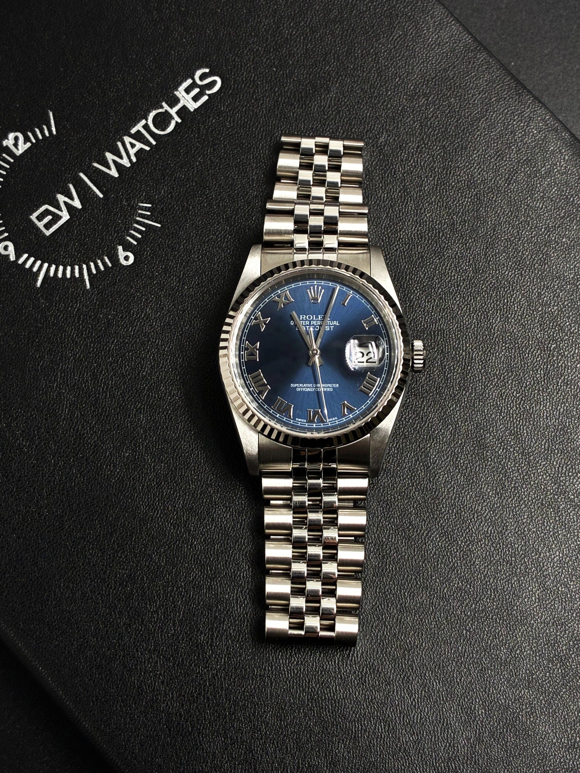 Rolex 16234 Blue Roman Jubilee 2003 Original Paper